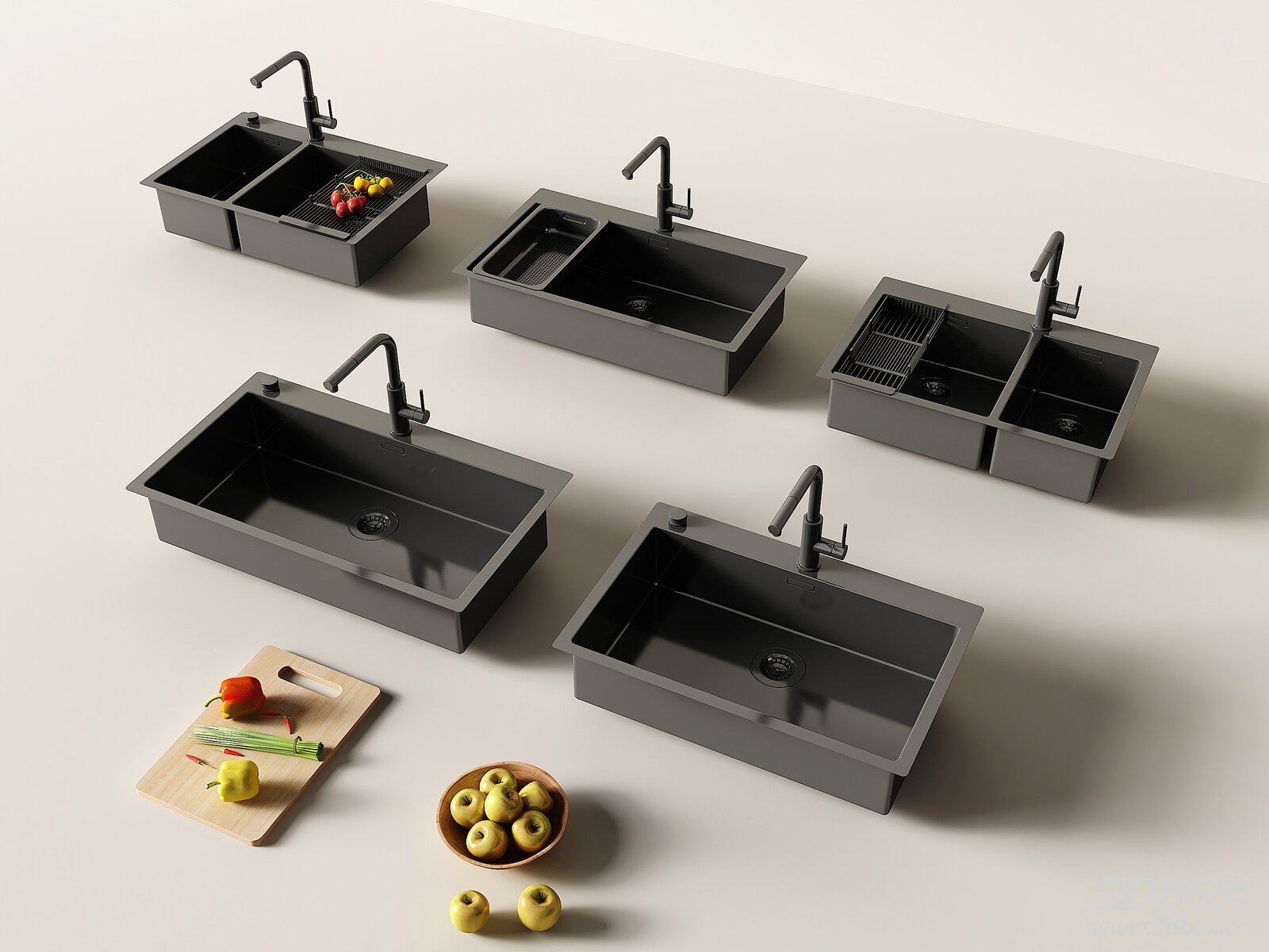 Modern Kitchen Sink Set with Faucet and Accessories