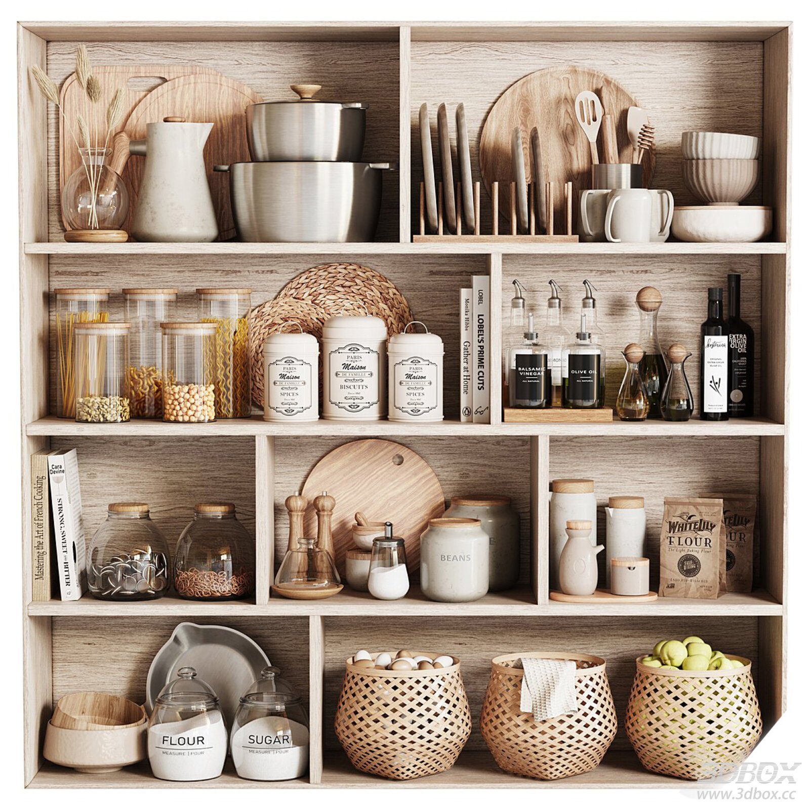 Modern Kitchenware Set with Storage Shelf