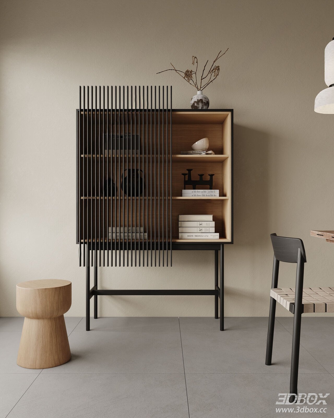 Wabi Sabi Style High Display Cabinet