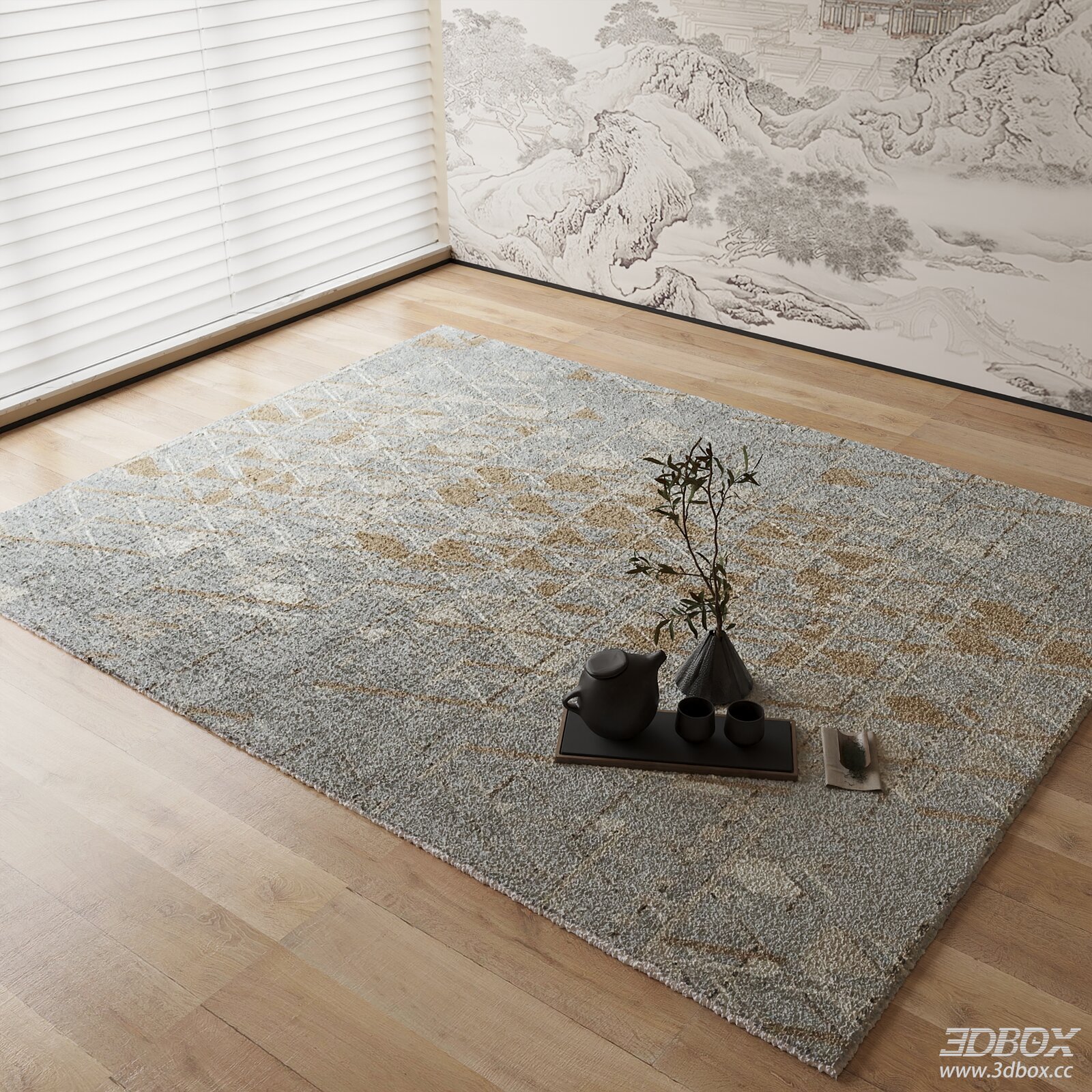 New Chinese Style Geometric Pattern Carpet