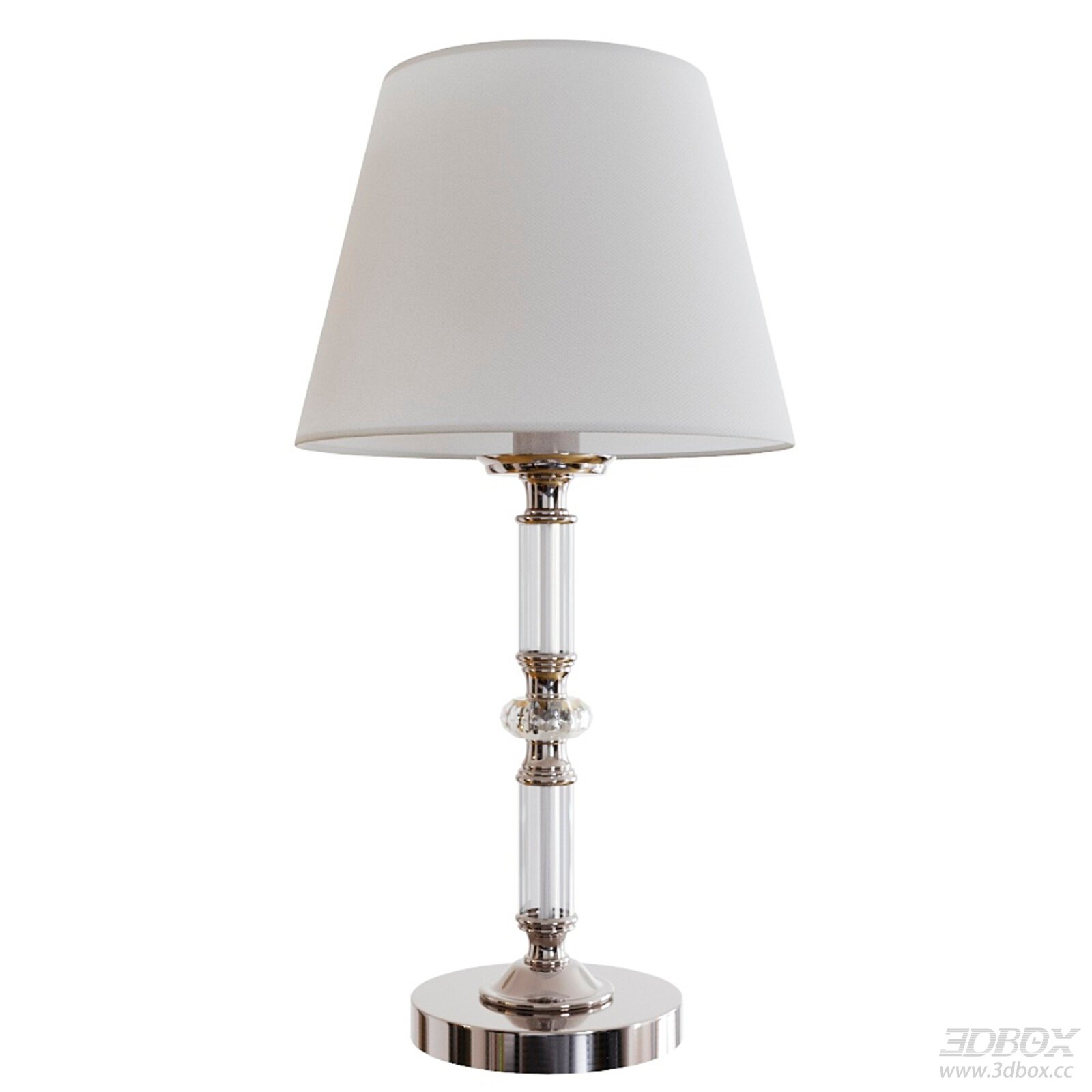 Modern Luxury Table Lamp with Fabric Shade and Glass Metal Base