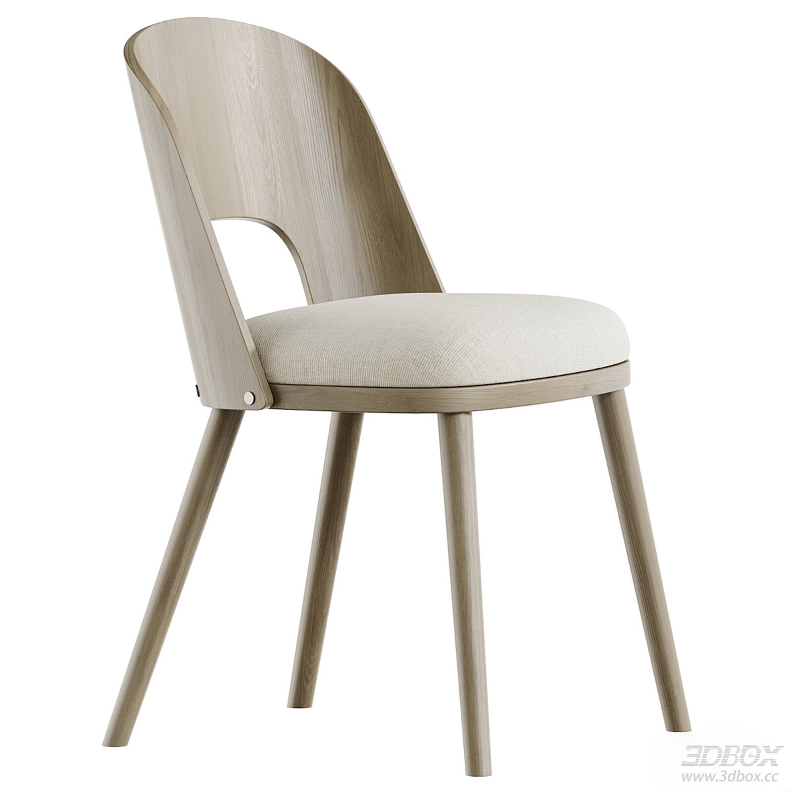 Modern Light Wood Upholstered Dining Chair