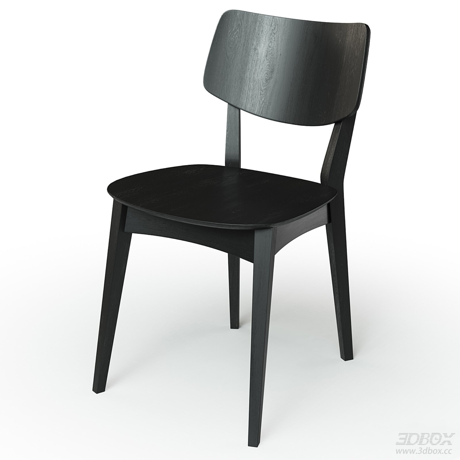 Modern Black Solid Wood Dining Chair