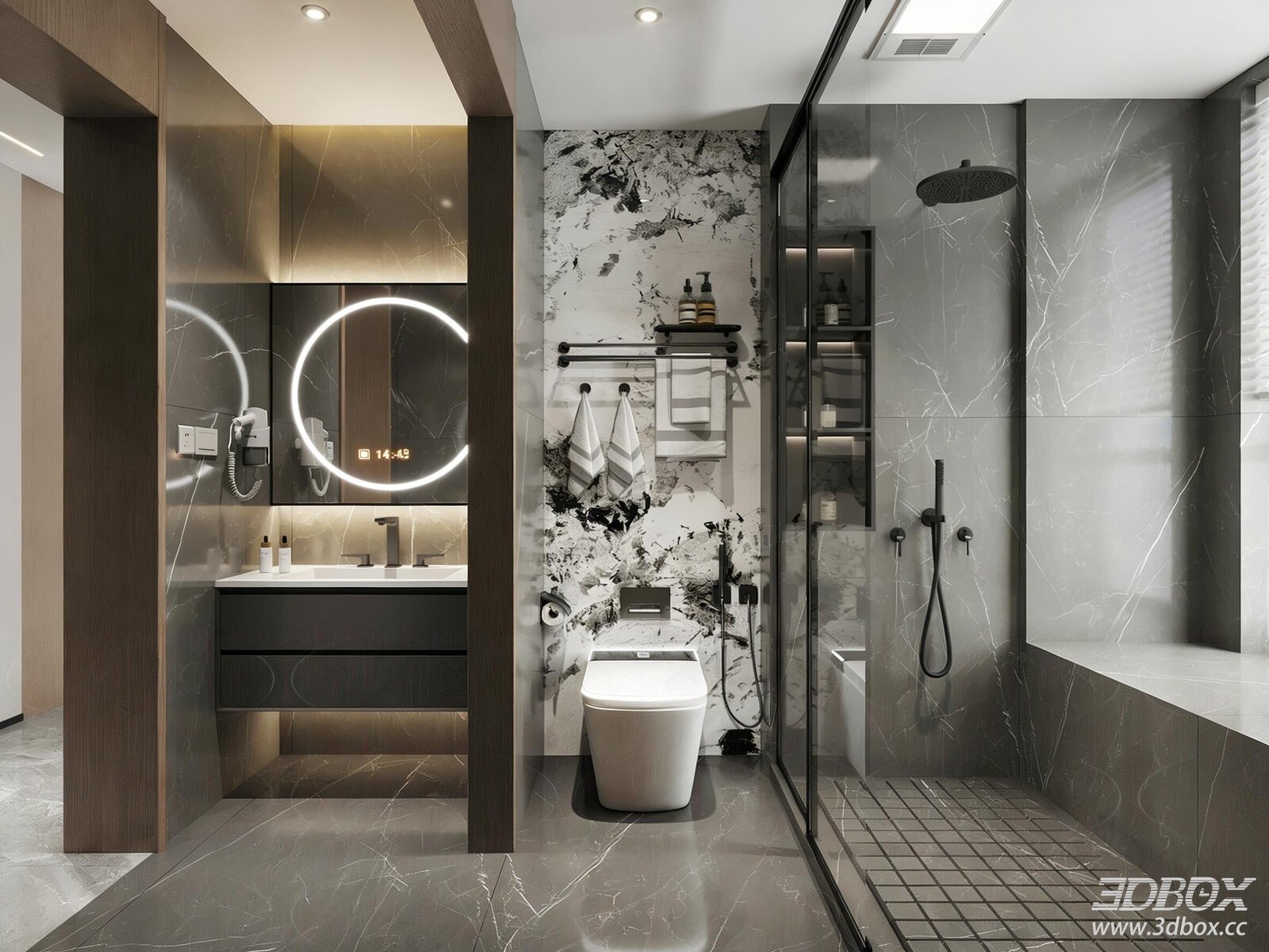 Modern Italian Style Wet Dry Separation Bathroom