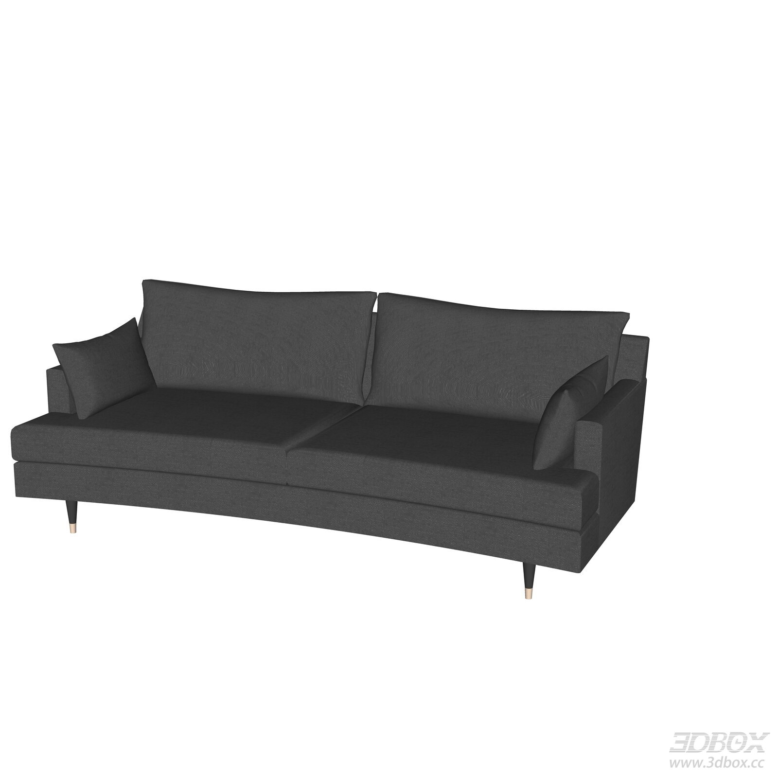 Modern Italian Style Dark Gray Fabric Sofa Set