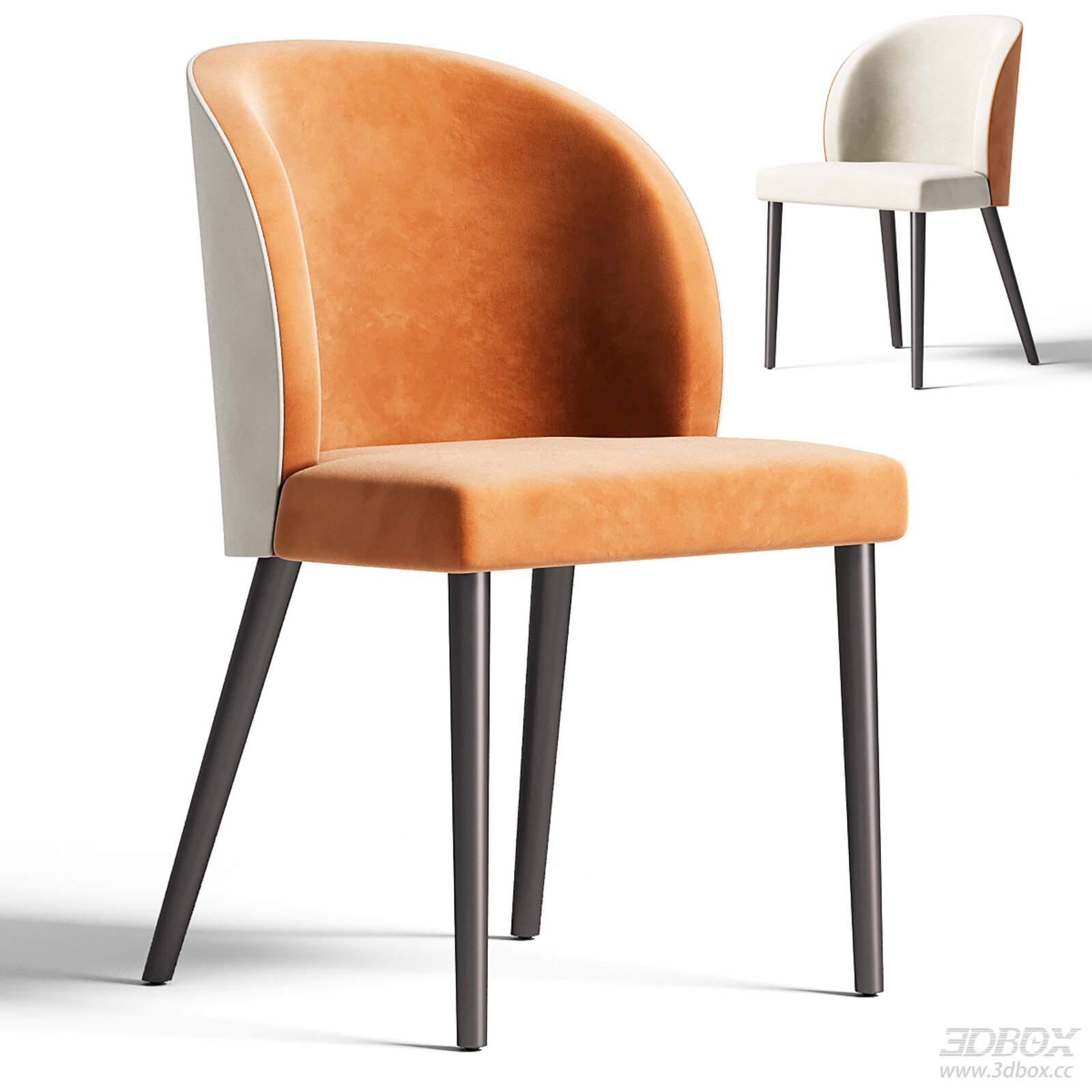 Modern Upholstered Velvet Dining Chair with Metal Legs
