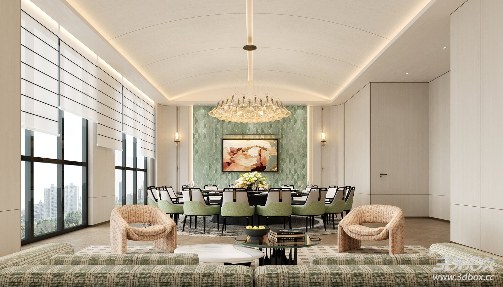 Modern Luxury Hotel Private Dining Room Restaurant Interior