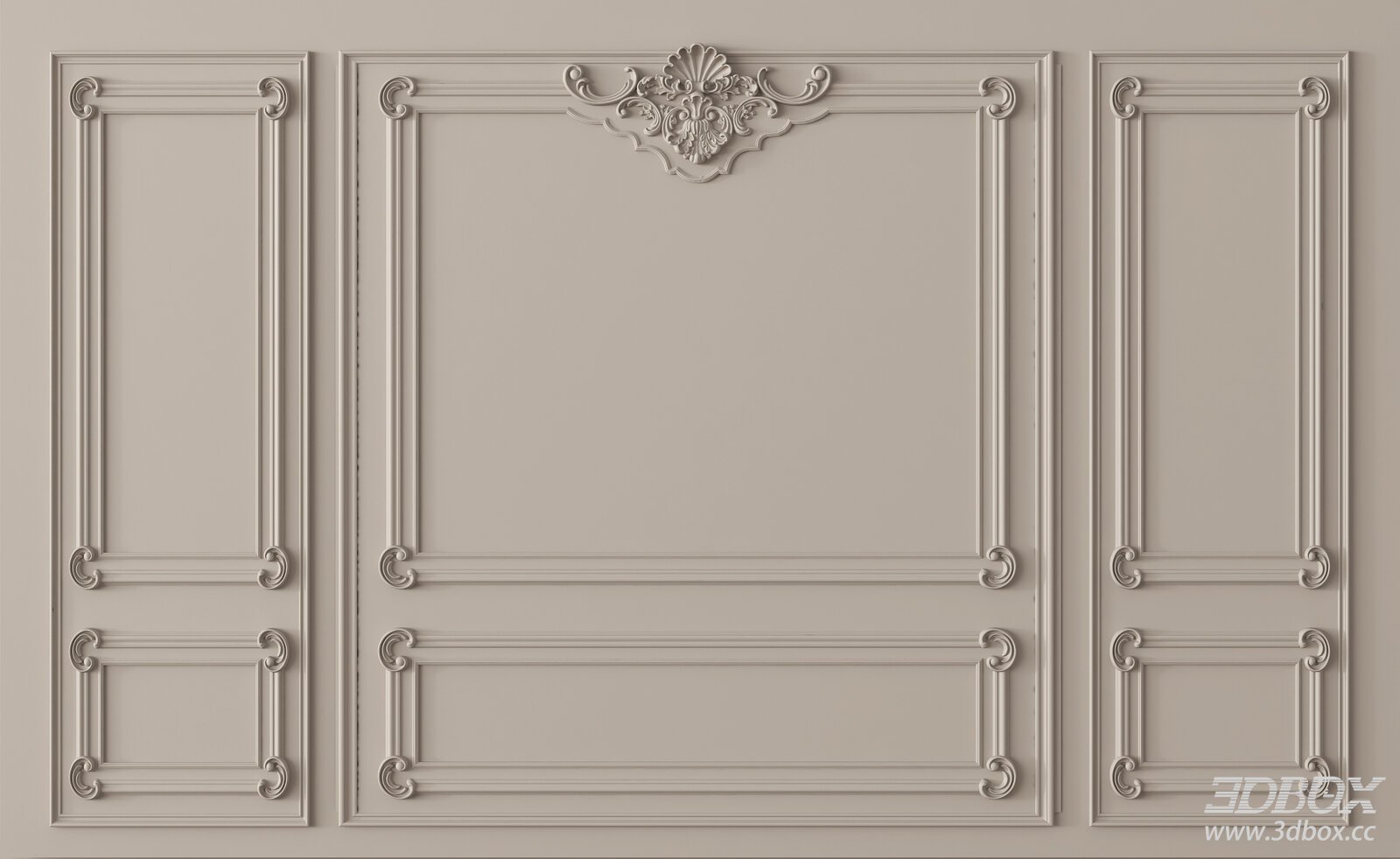 Classic French Carved Plaster TV Background Wall Panel