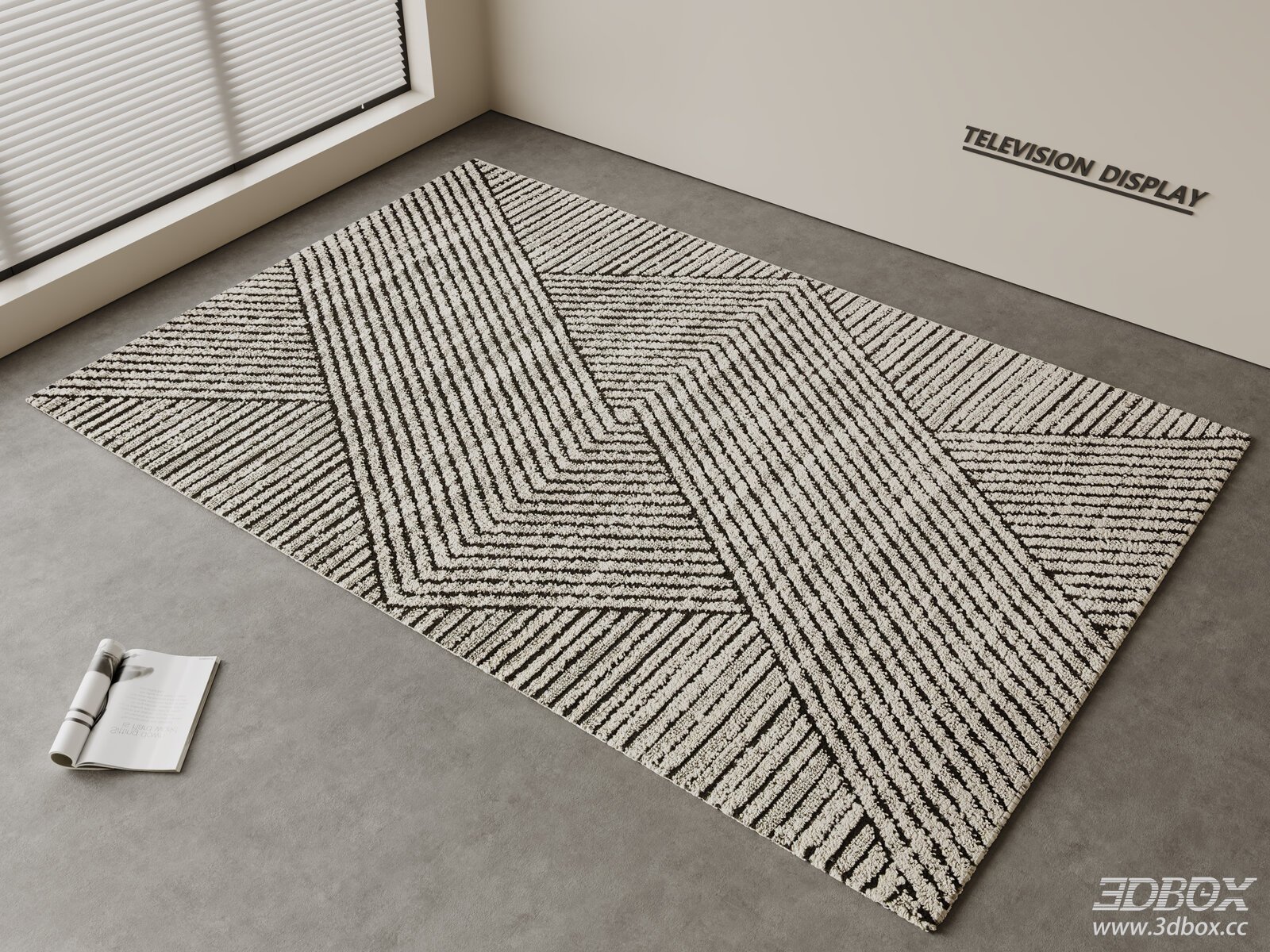 Modern Geometric Pattern Cream Style Living Room Carpet