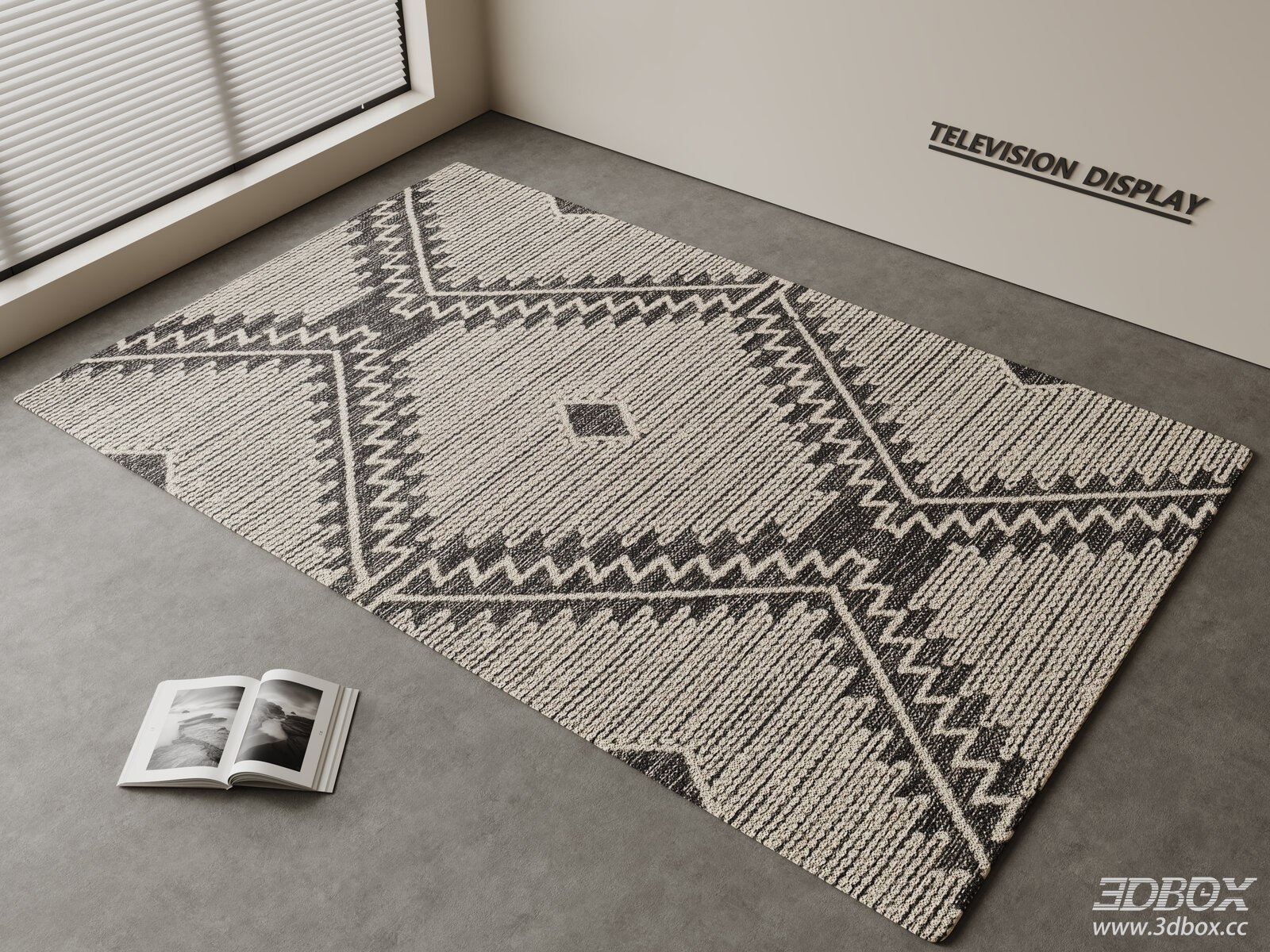 Modern Minimalist Geometric Woven Square Carpet