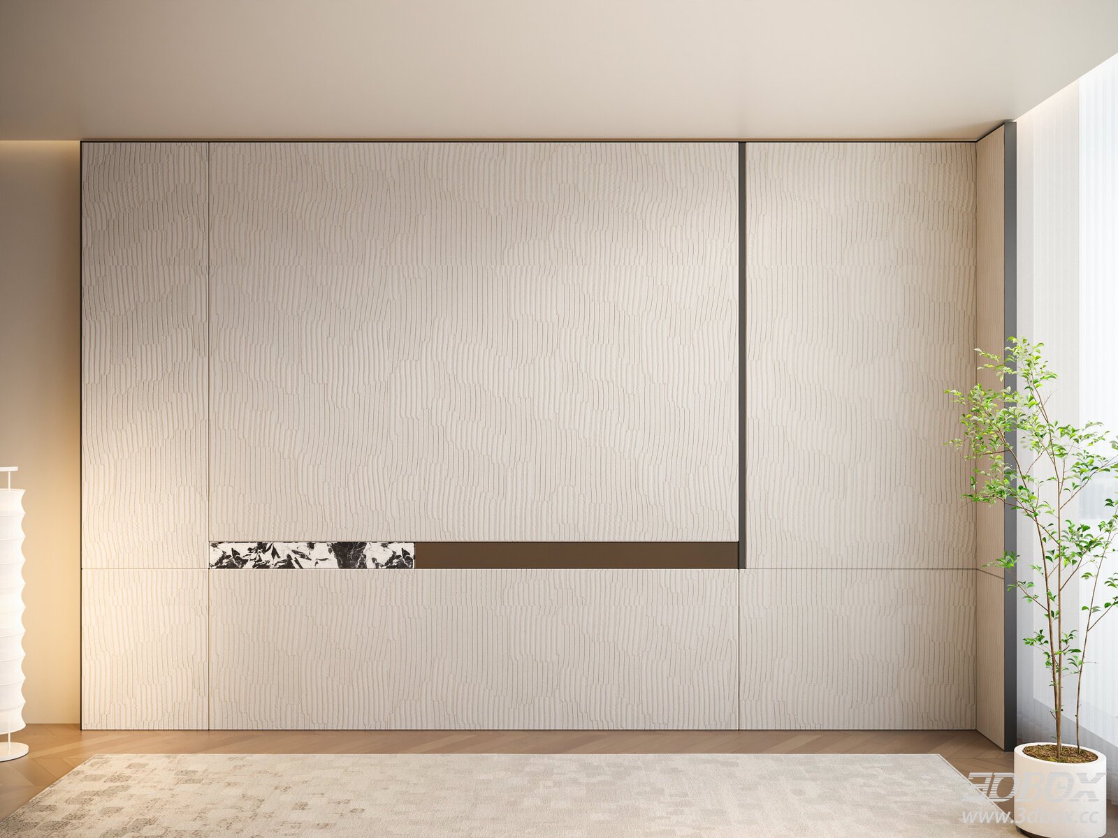 Modern Minimalist Textured TV Wall Panel