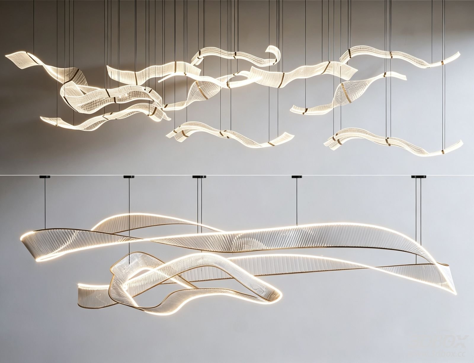 Modern Wavy Artistic LED Ceiling Pendant Lamp