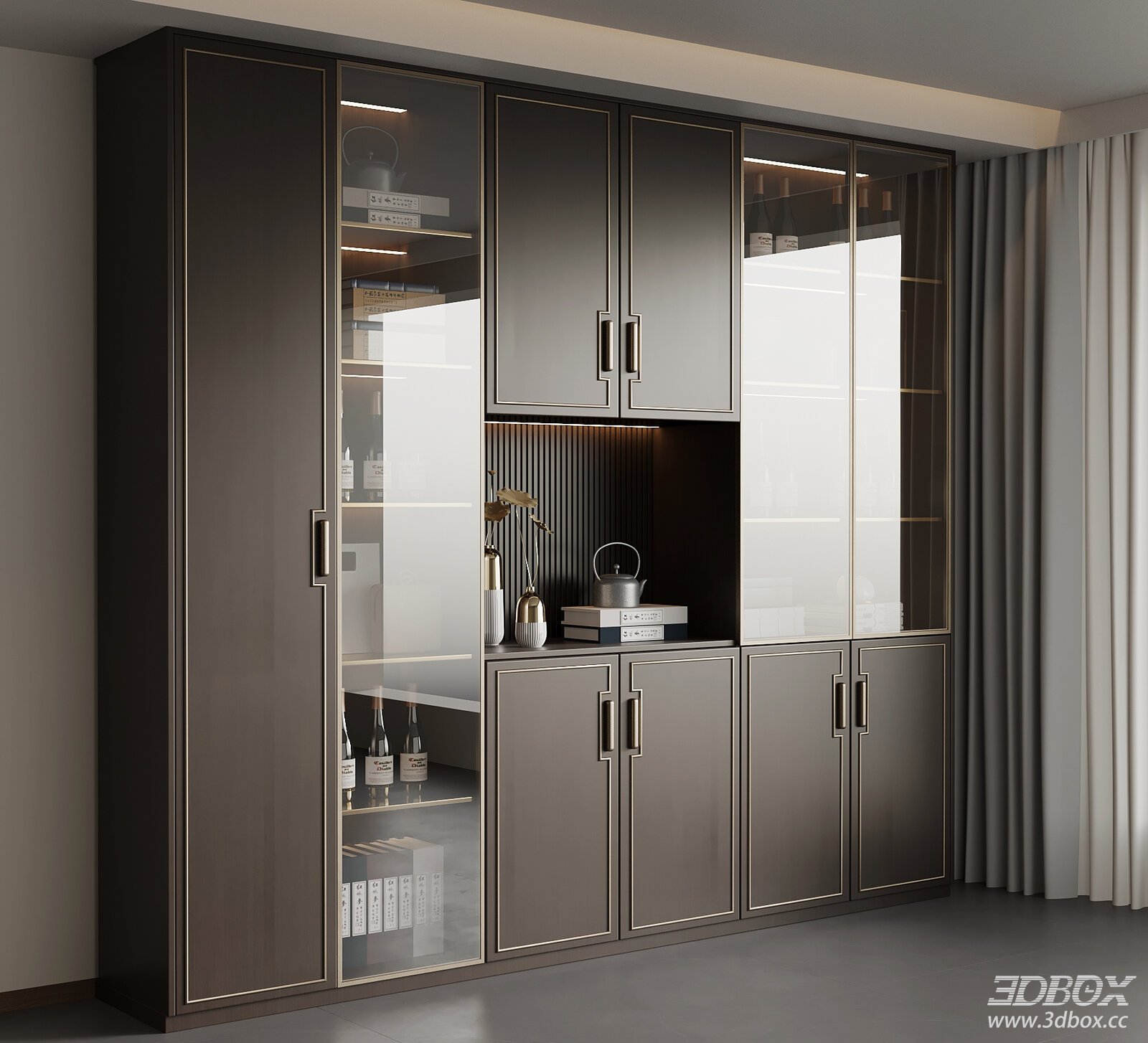 Modern New Chinese Style Wine Cabinet Sideboard