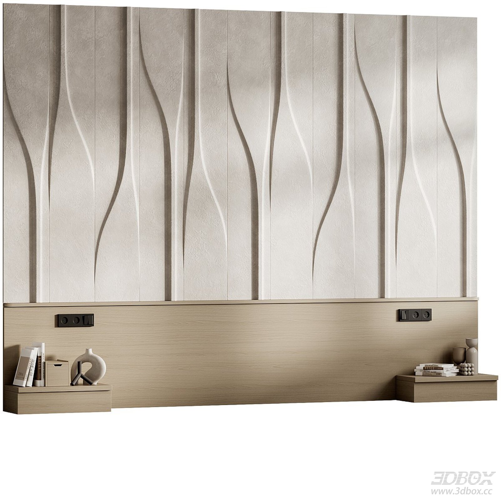 Modern Wavy Relief Bedroom Headboard Decor Wall Panel