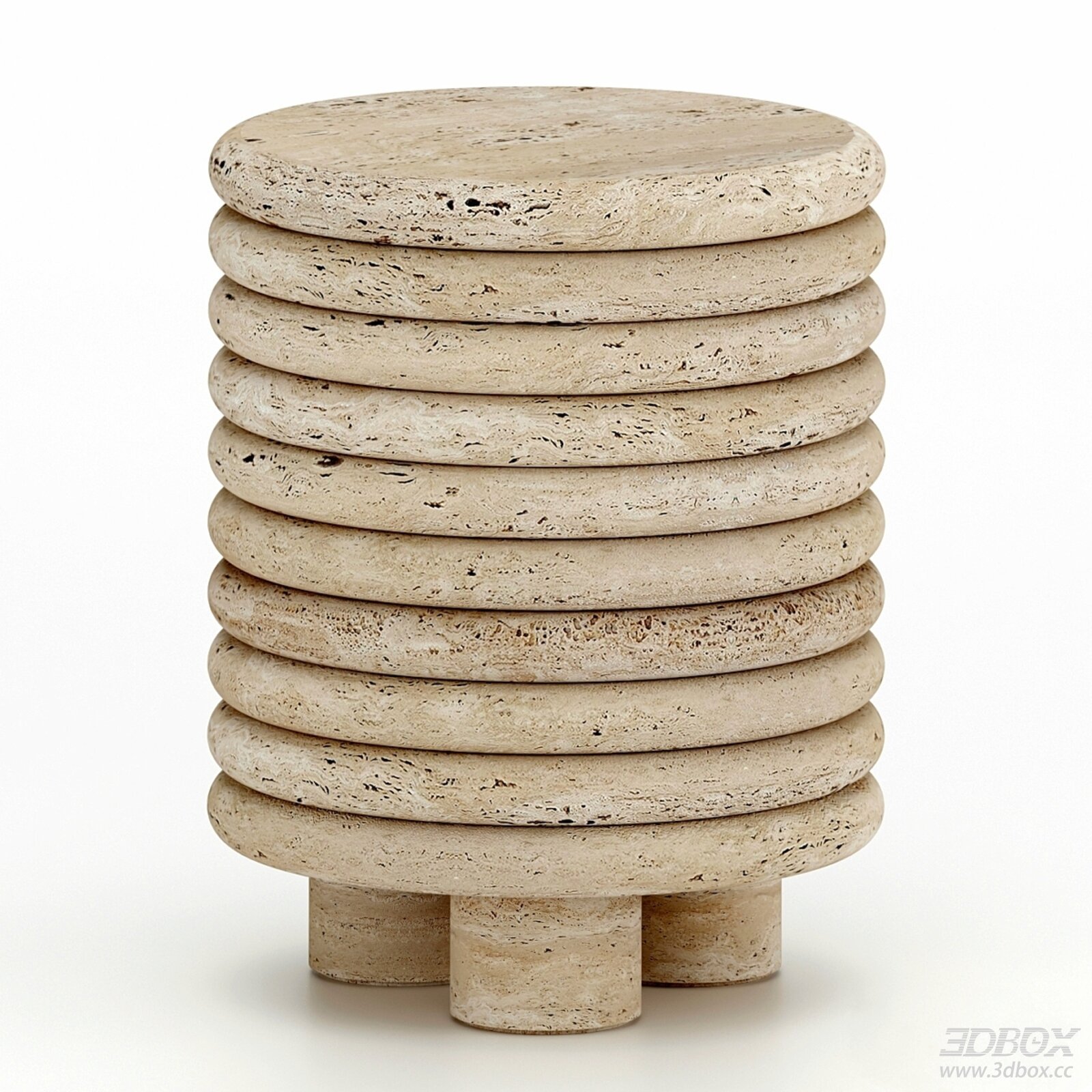 Giobagnara Scala Travertine Round Stool