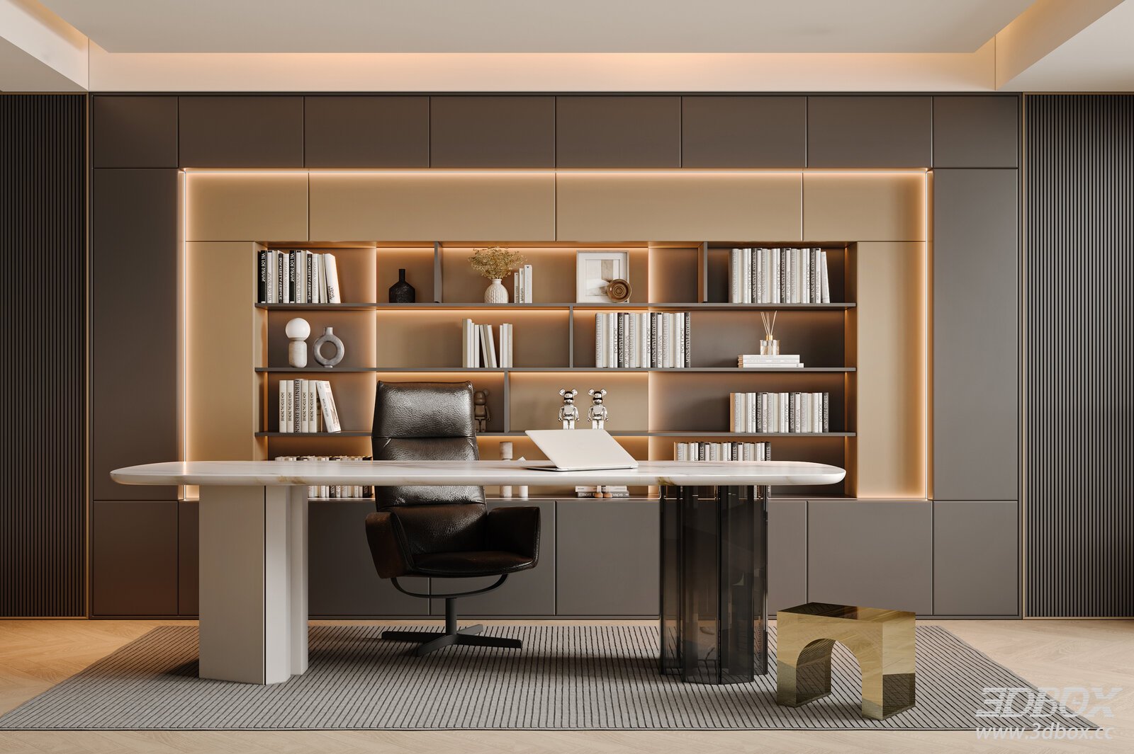 Modern Luxury Study Workroom Scene