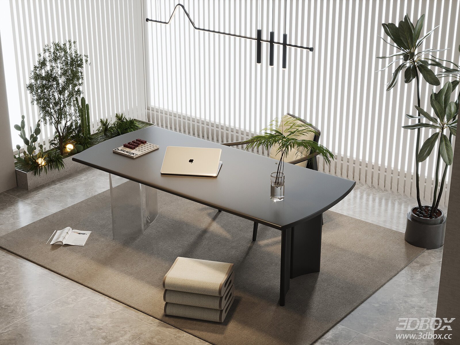 Modern Minimalist Office Desk and Chair Set