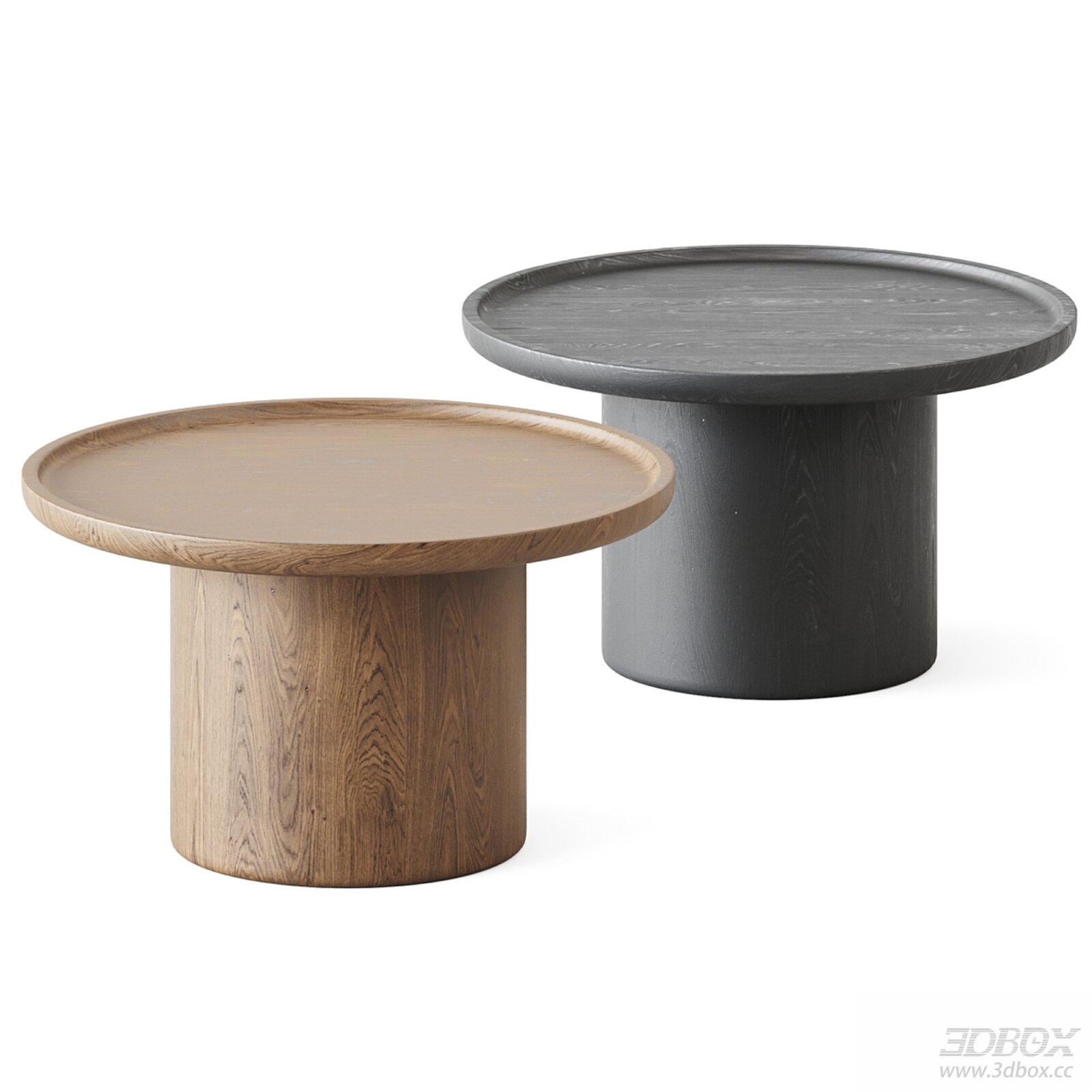 Devin Cylindrical Base Wooden Coffee Table Set