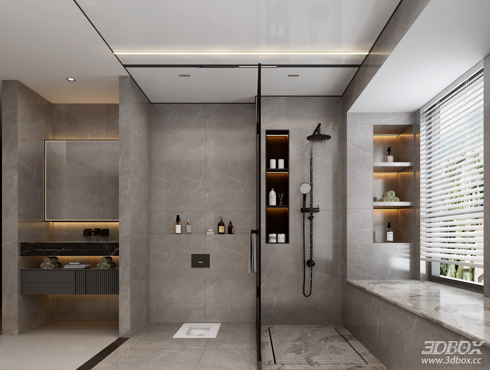 Modern Light Luxury Italian Style Public Bathroom