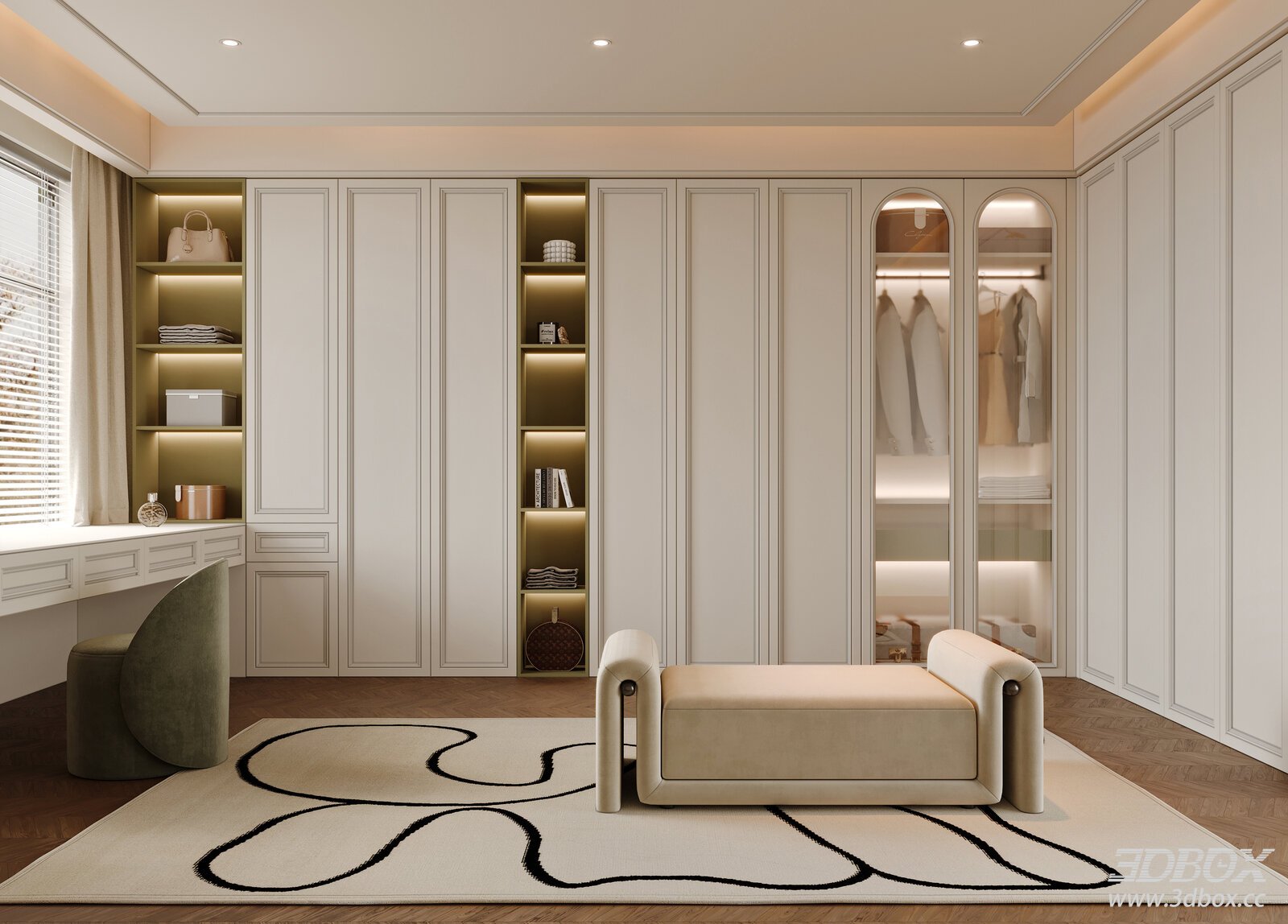French Style Luxury Dressing Room Interior