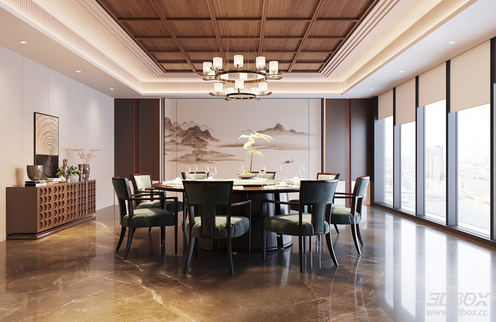 Modern Chinese Style Private Restaurant Dining Room
