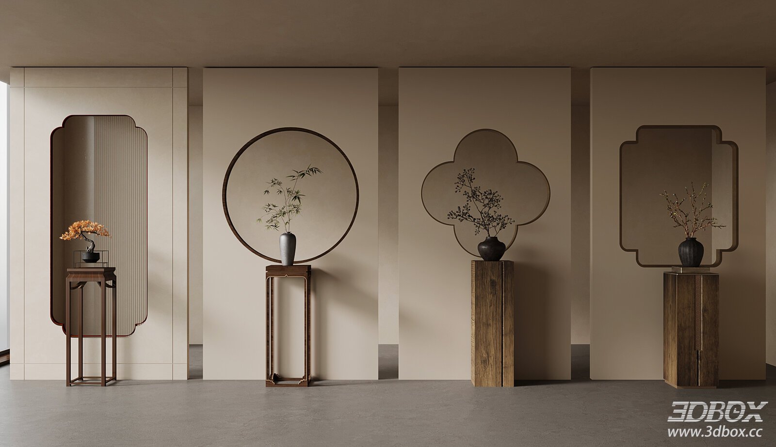 New Chinese Style Hallway Partition Decor Scene