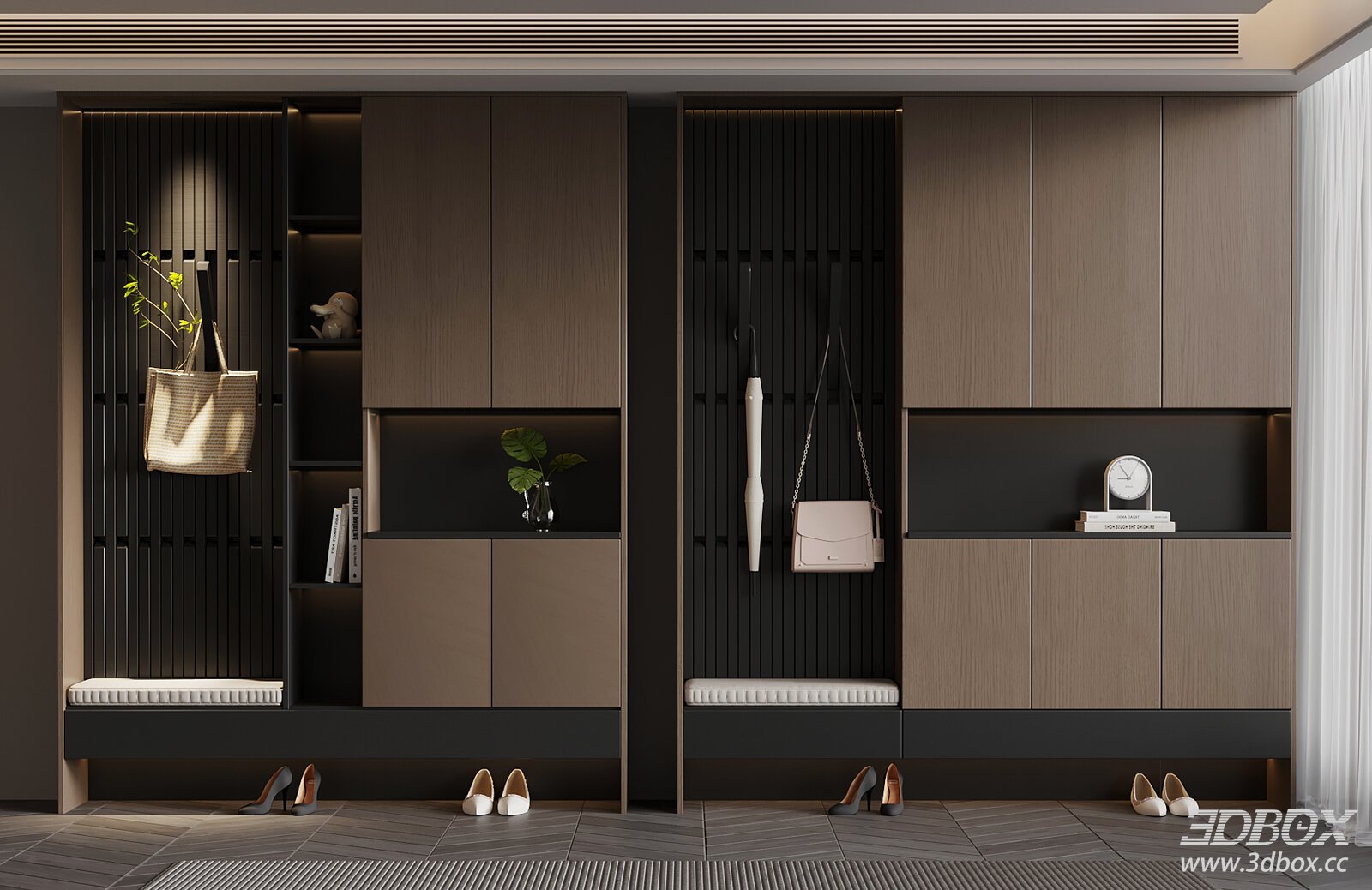 Italian Minimalist Hallway Shoe Cabinet