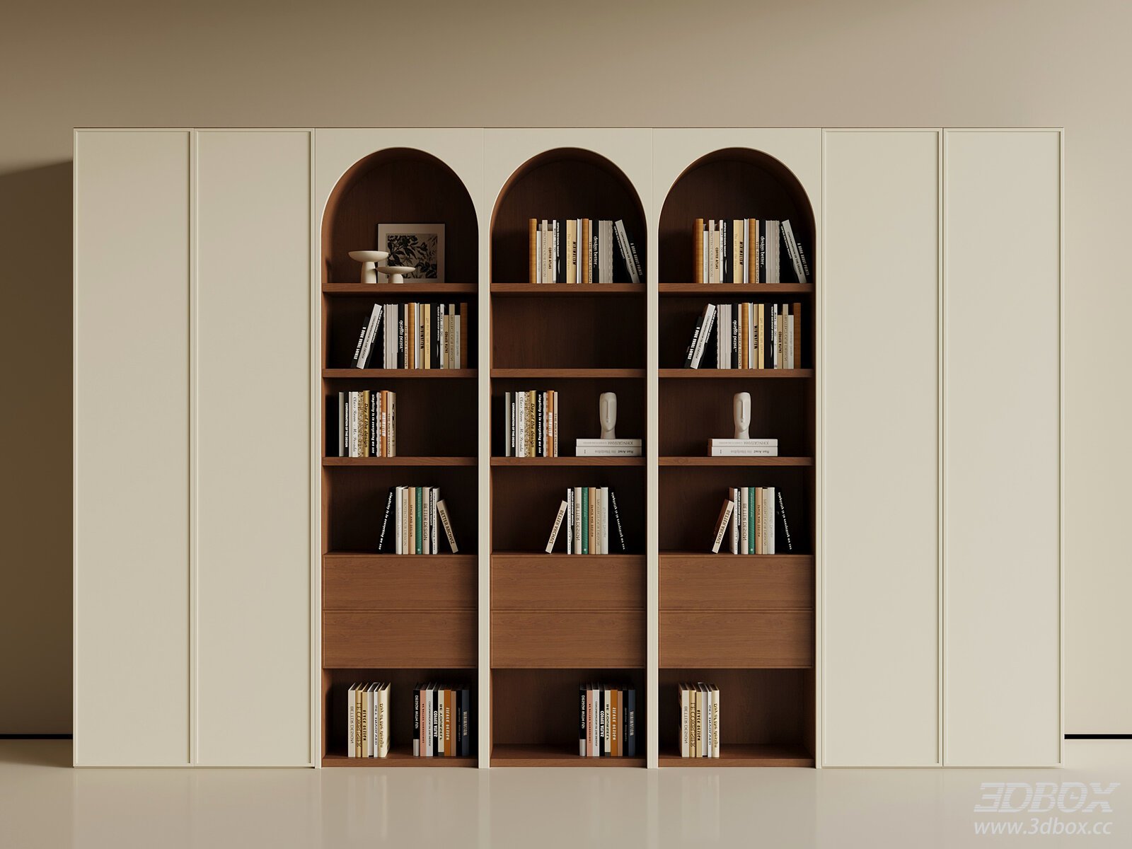 Vintage Arched Display Bookcase Cabinet