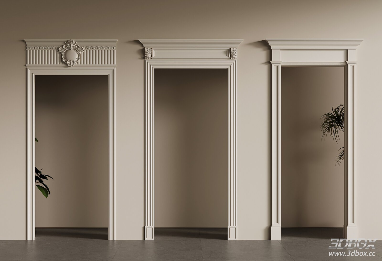 French Style Neoclassical Doorway Frames Set