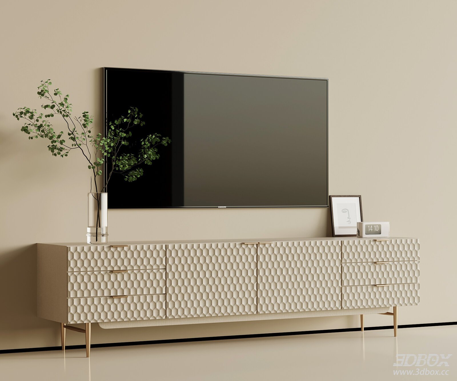 Modern Luxury Textured TV Cabinet