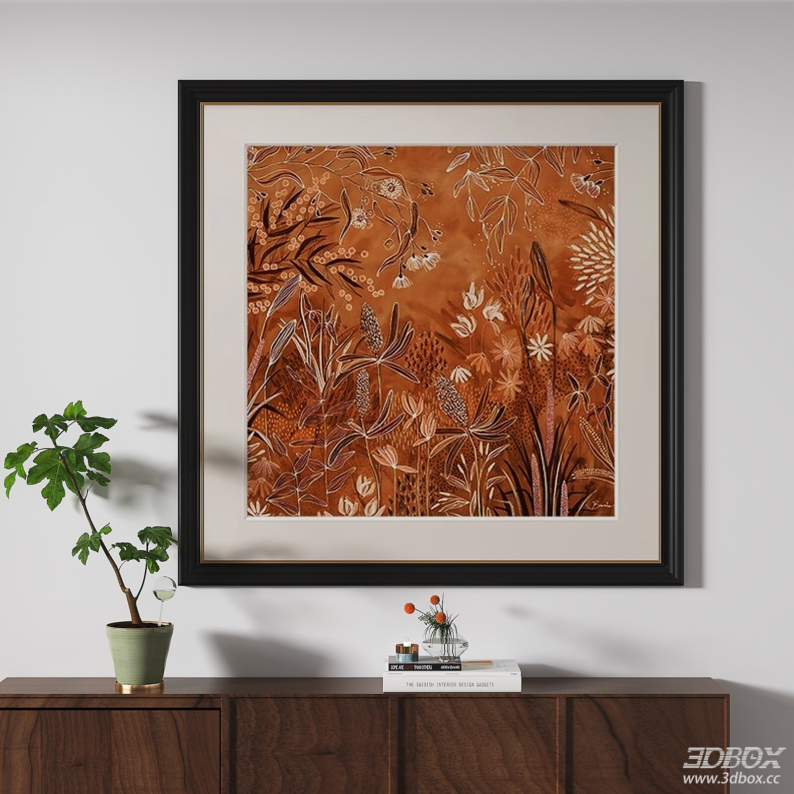 French Vintage Floral Decorative Frame Wall Art