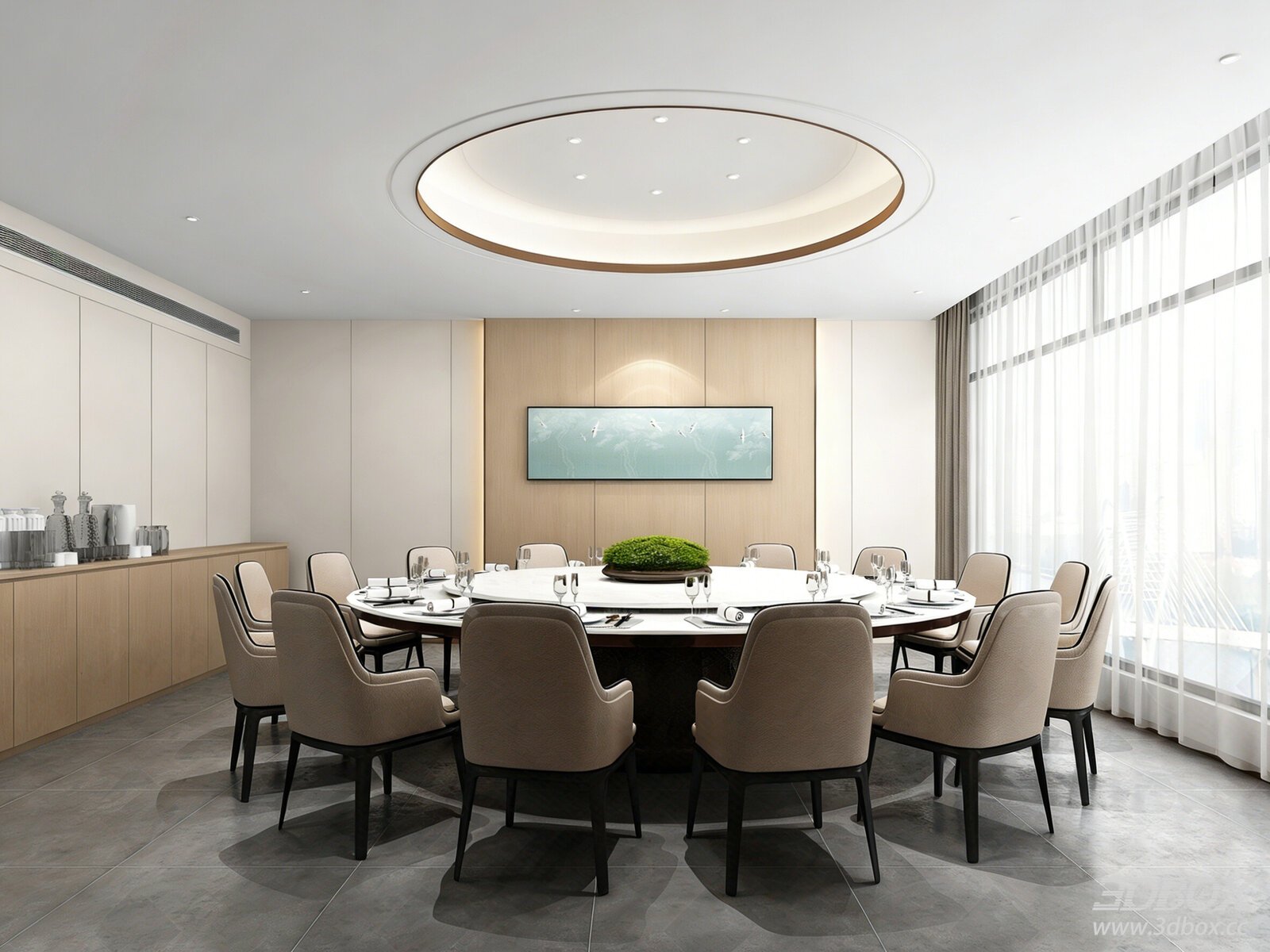 Modern New Chinese Japanese Style Private Dining Room