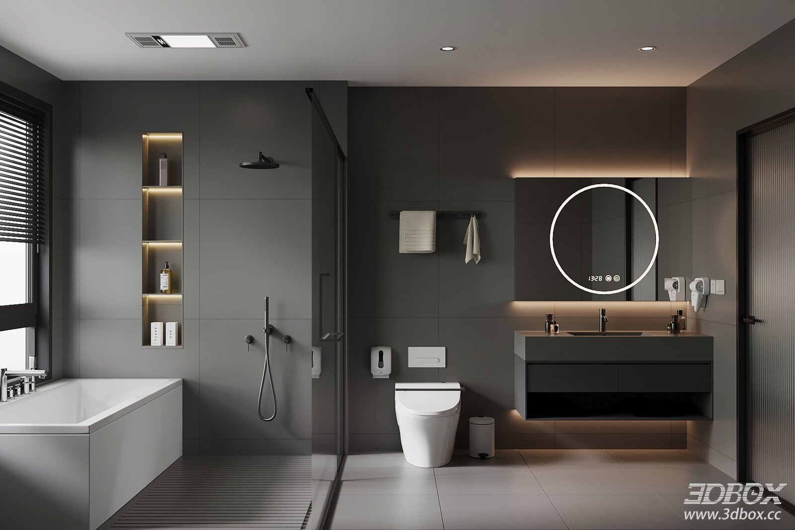 Modern Italian Style Minimalist Bathroom Scene