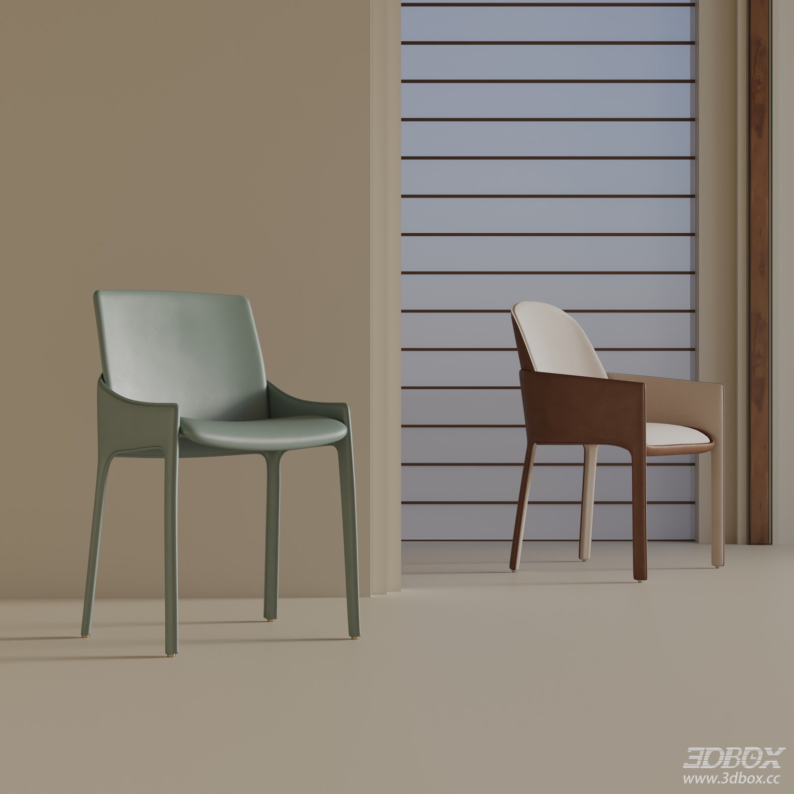 Modern Minimalist Leather Upholstered Dining Chair Set