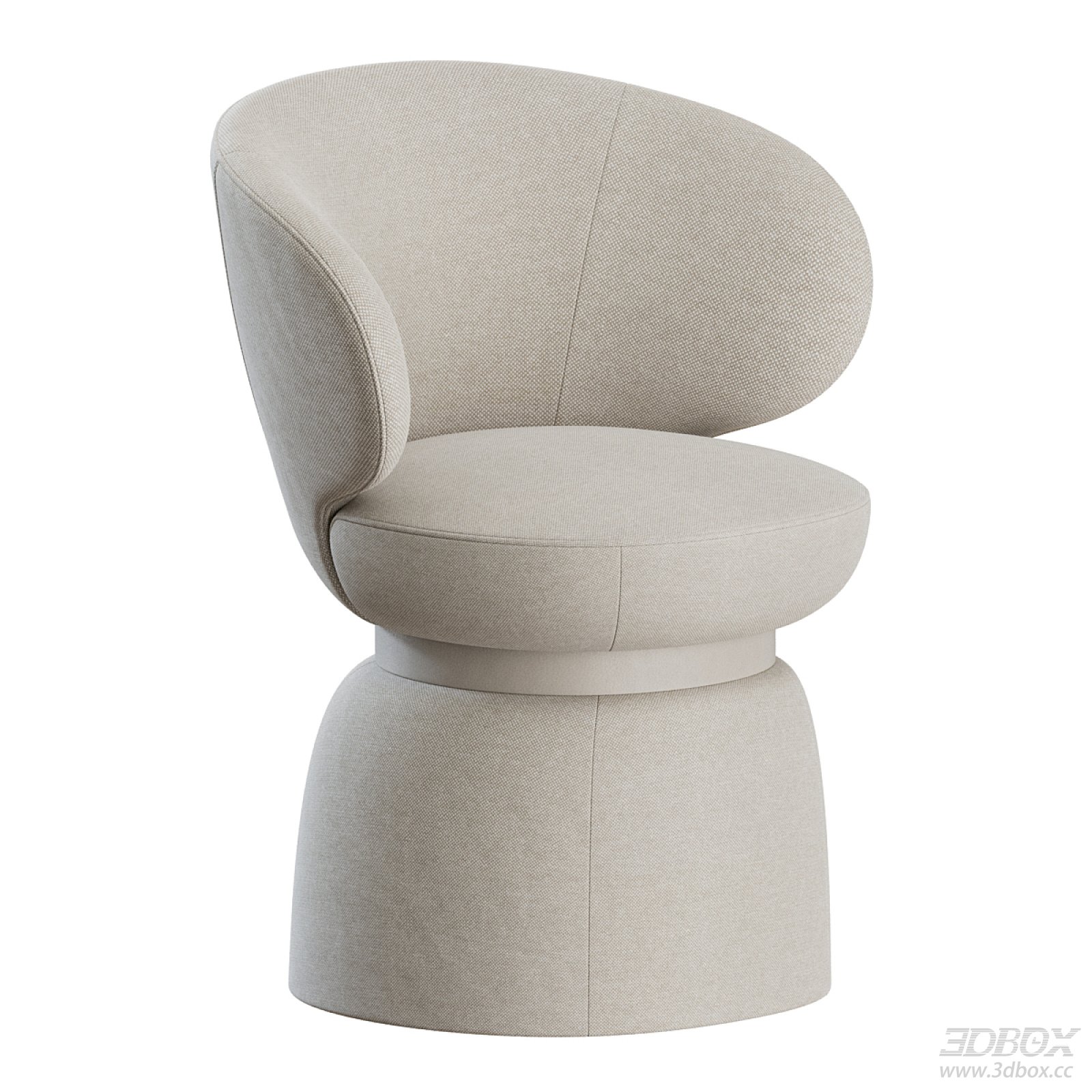 Modern Beige Fabric Upholstered Armchair