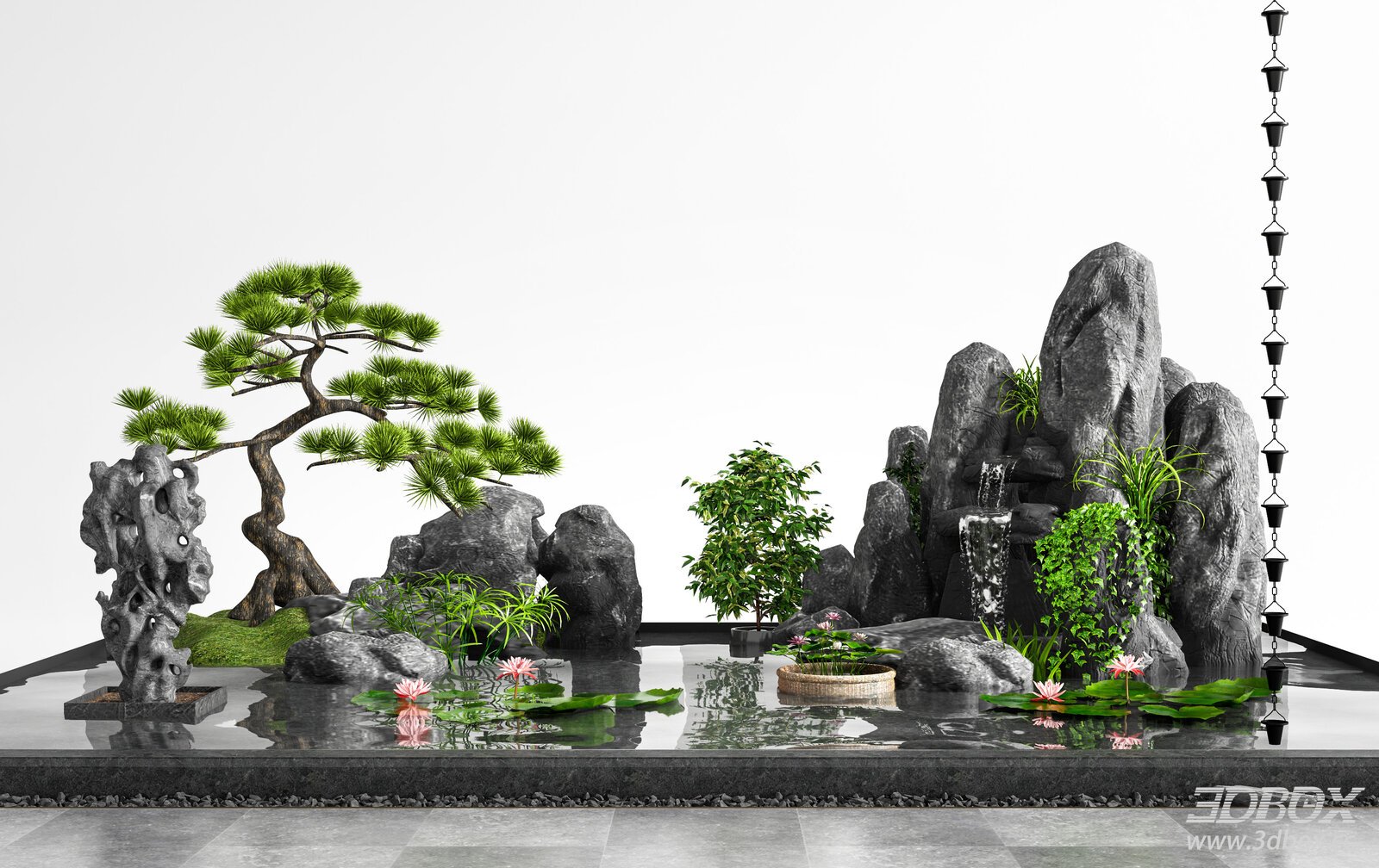 New Chinese Style Zen Courtyard Rockery Water Landscape