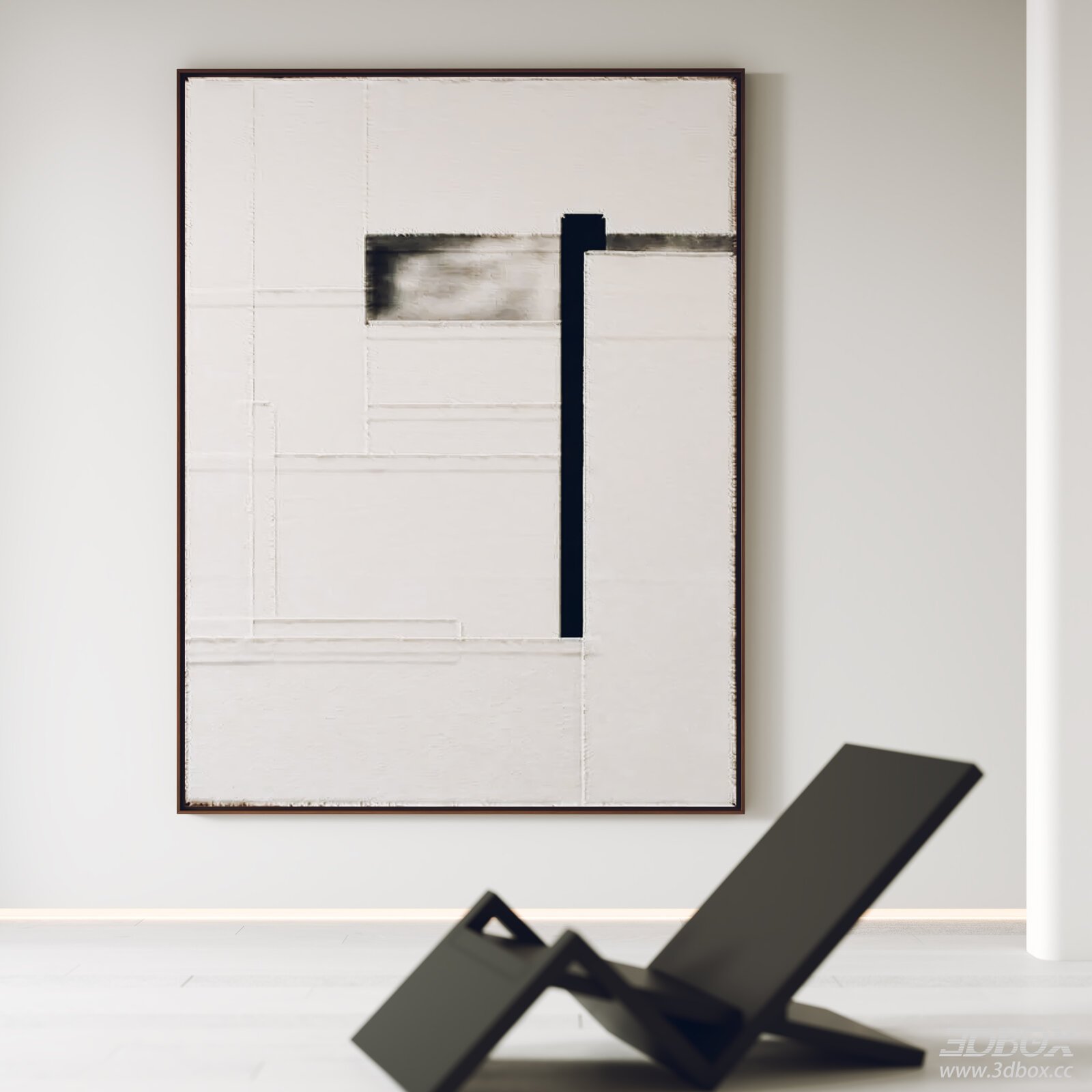 Modern Abstract Framed Wall Art With Lounge Chair