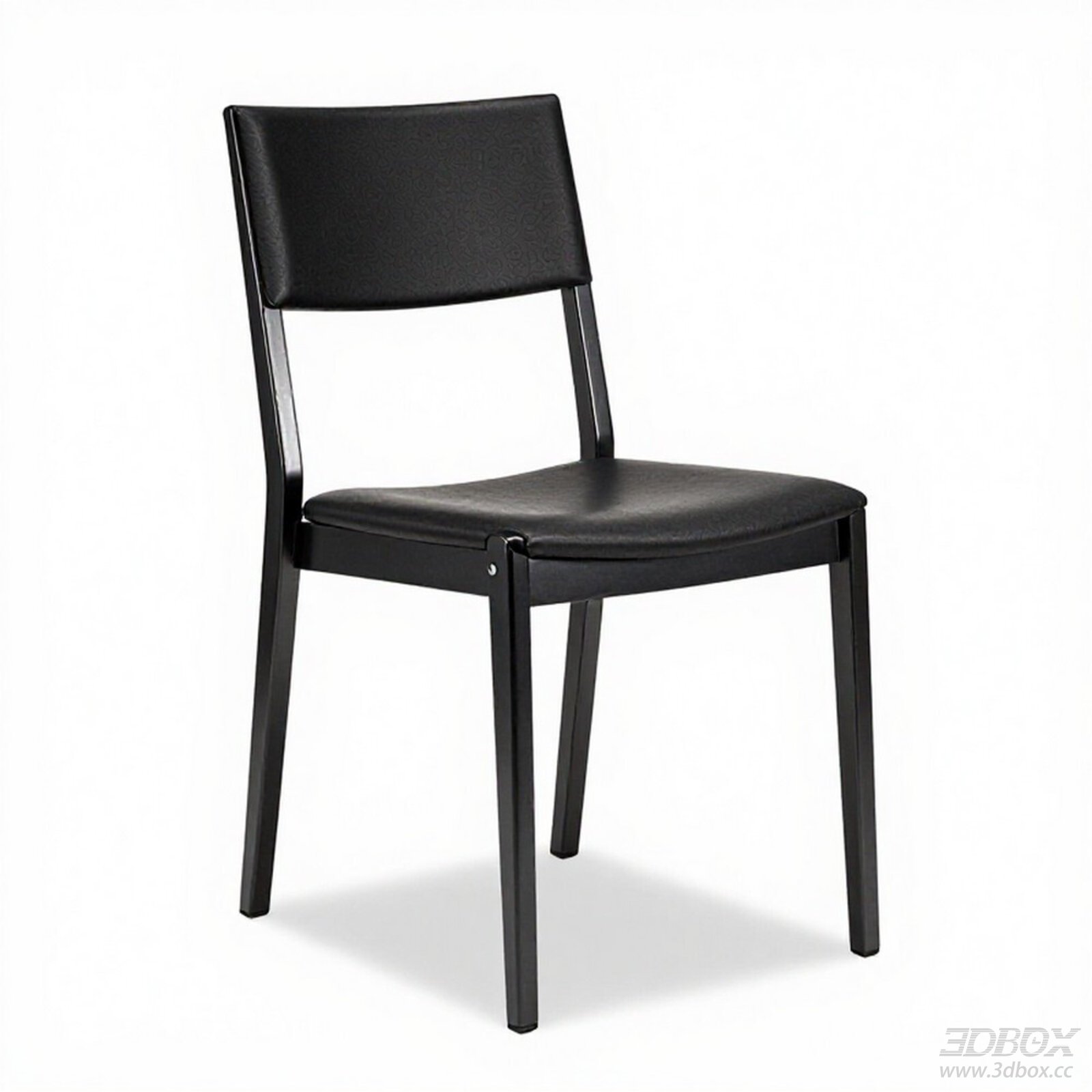 Modern Black Leather Upholstered Wooden Frame Chair