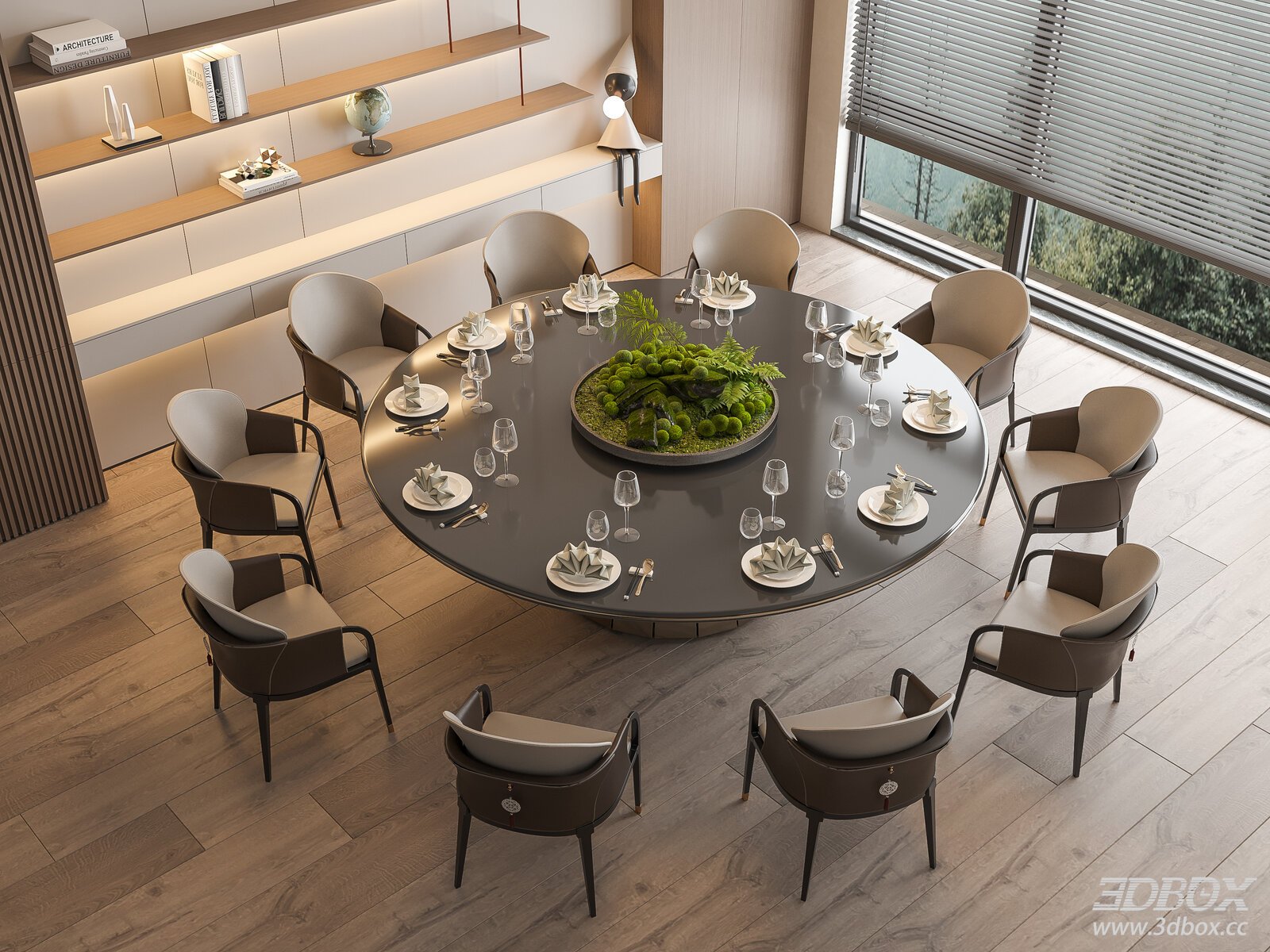Modern Round Dining Table and Chairs Set