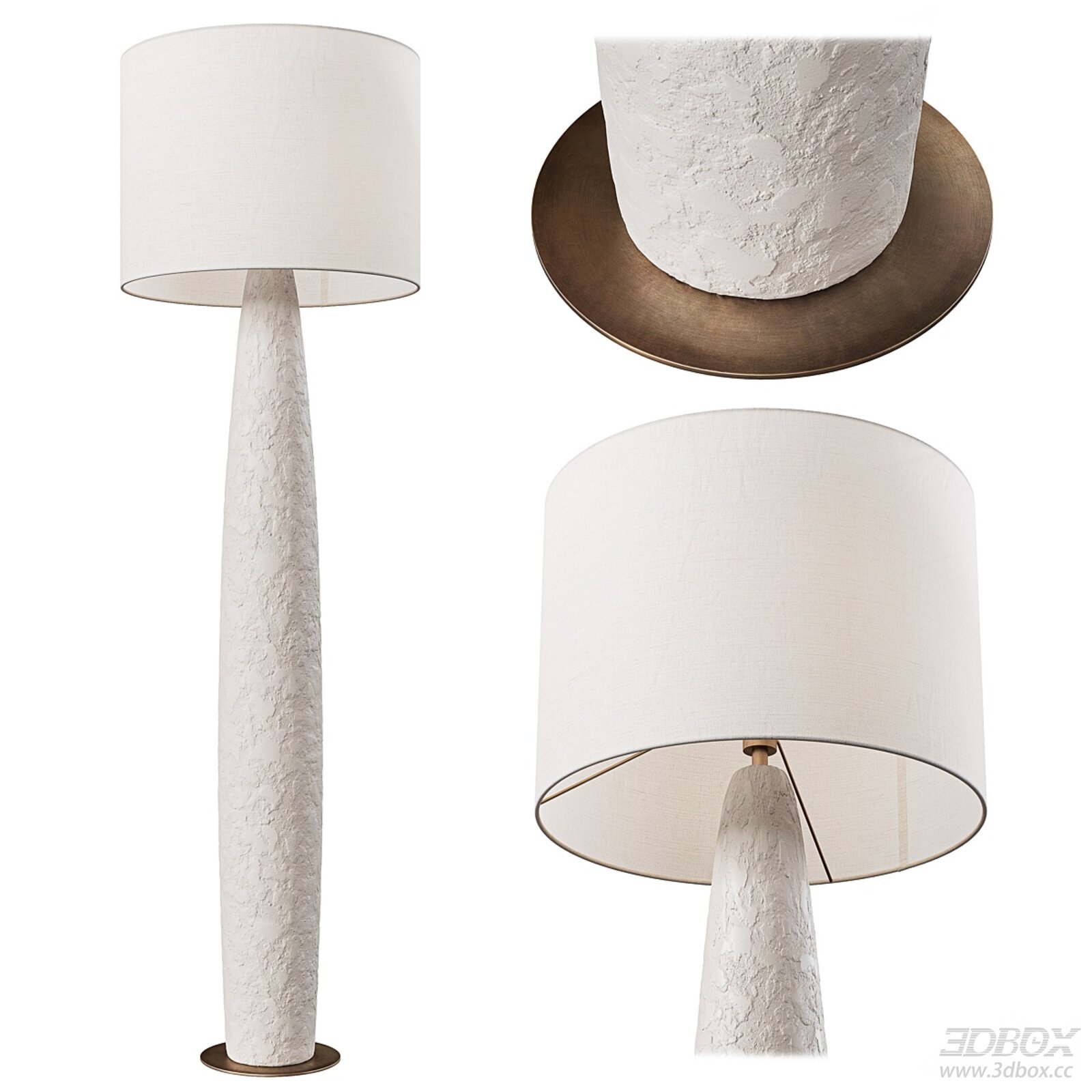 Modern Textured Base Linen Shade Floor Lamp