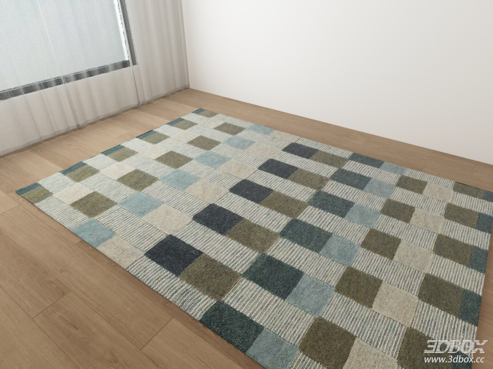 Modern Geometric Checkered Fabric Carpet