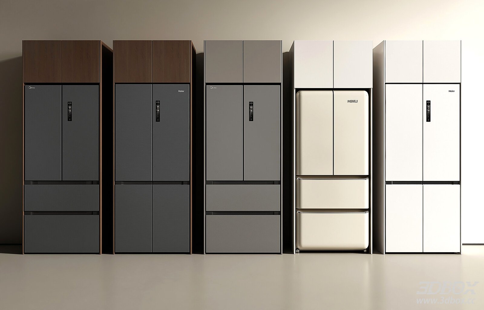 Modern Built-in Refrigerator Set Minimalist Kitchen Appliance