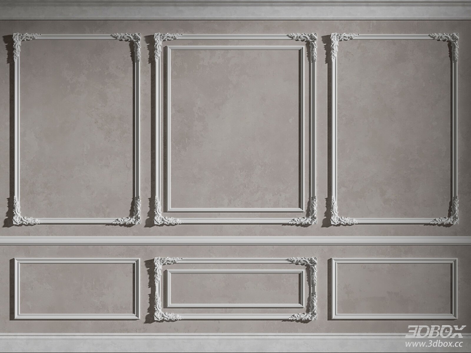 French Style Carved Decorative Plaster Wall Molding Set