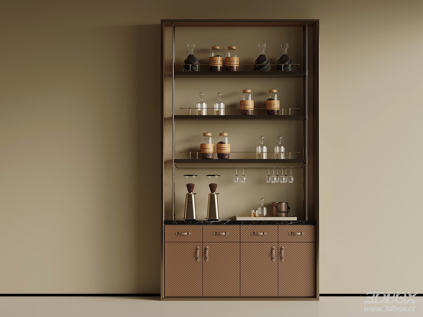 Modern Italian Style Luxury Wine Cabinet Bar Unit