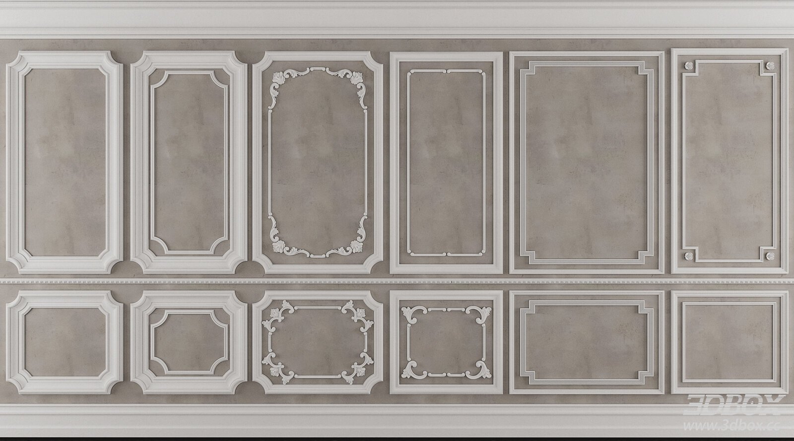 Neoclassical Decorative Plaster Wall Molding Set