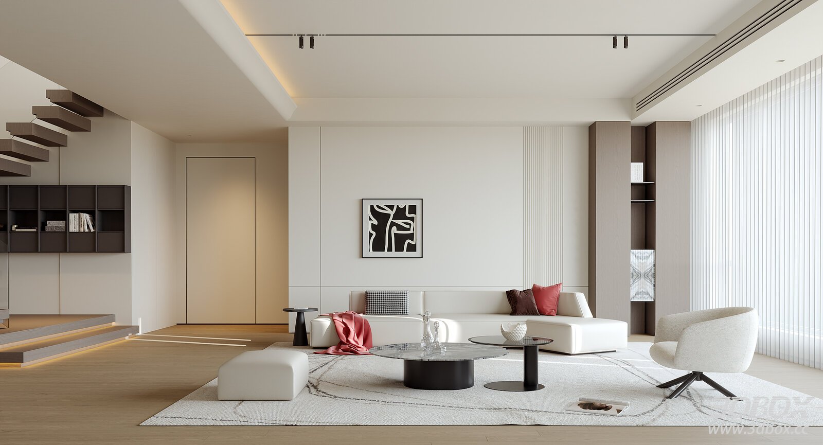 Modern Italian Style Minimalist Living Room Interior
