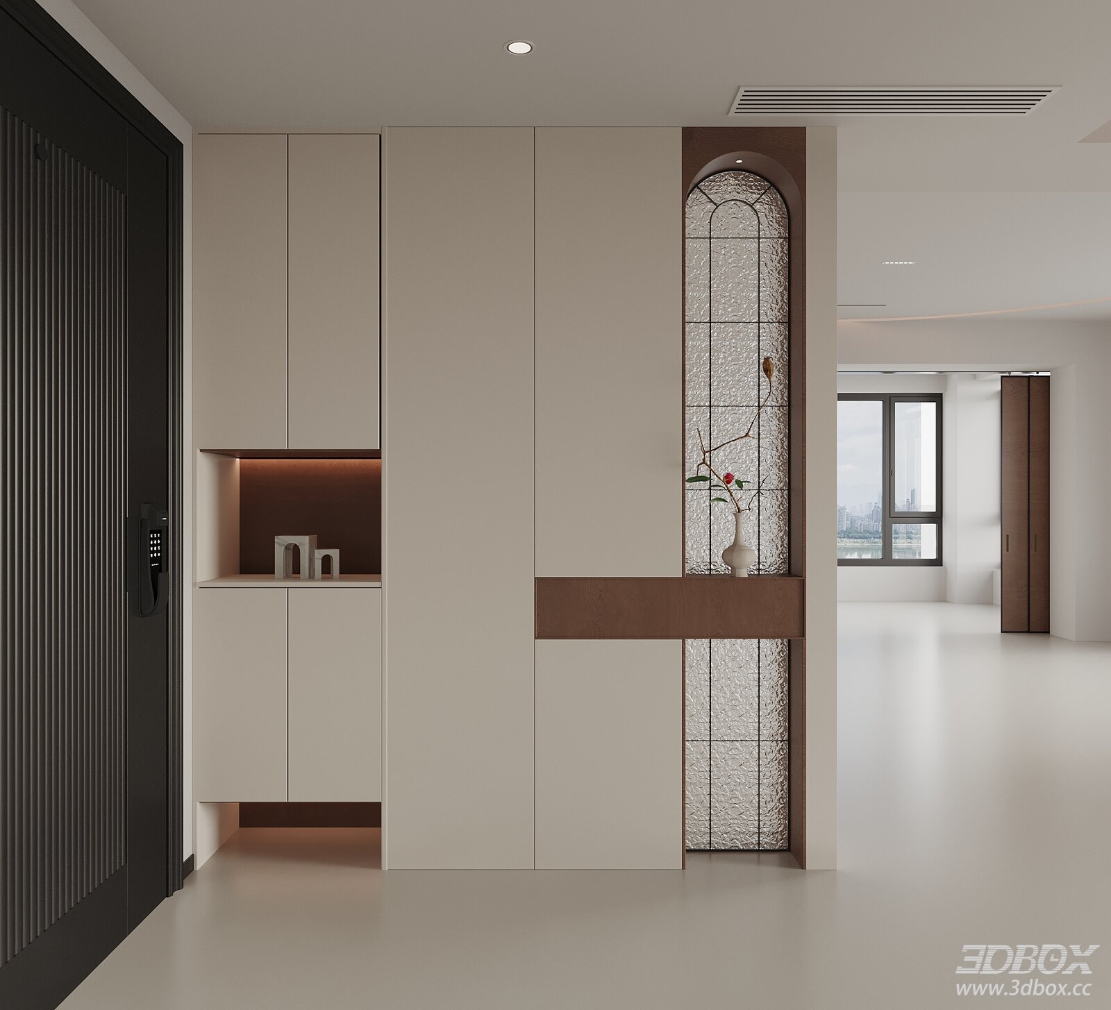 Modern Wabi Sabi Entryway Hallway Shoe Cabinet Partition