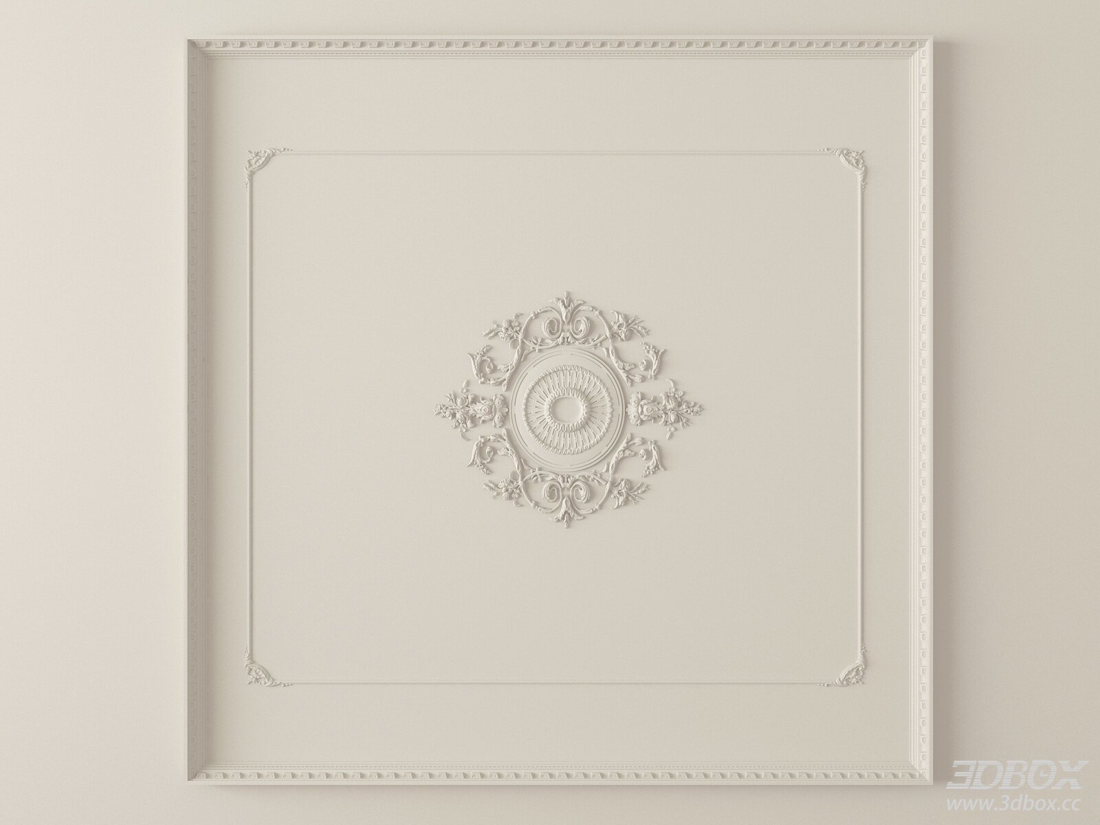 French Style Carved Decorative Plaster Ceiling Ornament