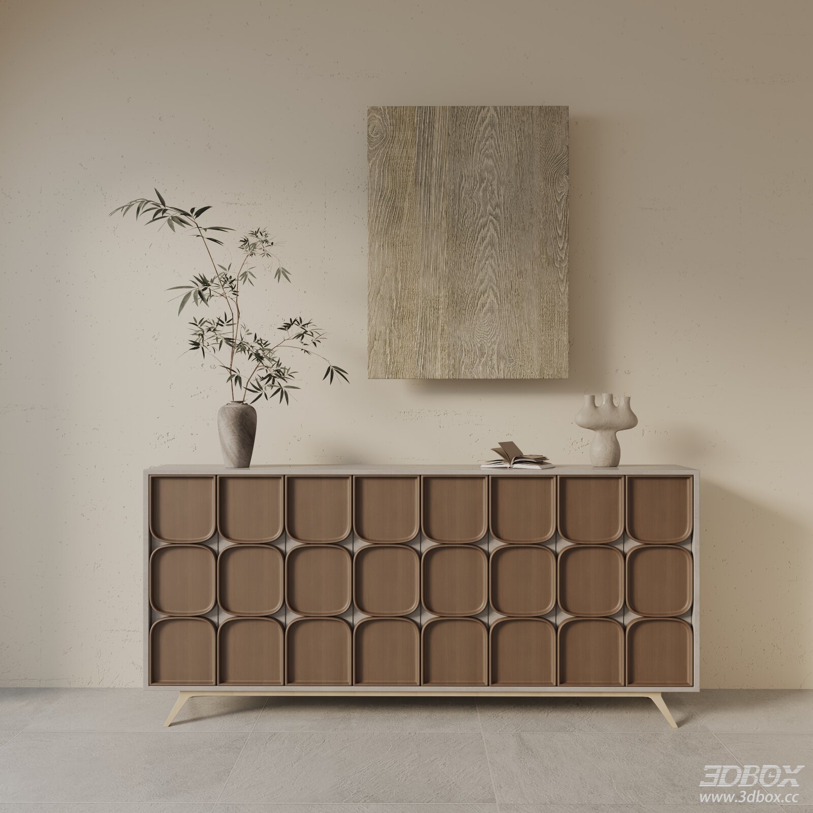 Modern Wooden Hallway Sideboard with Decor