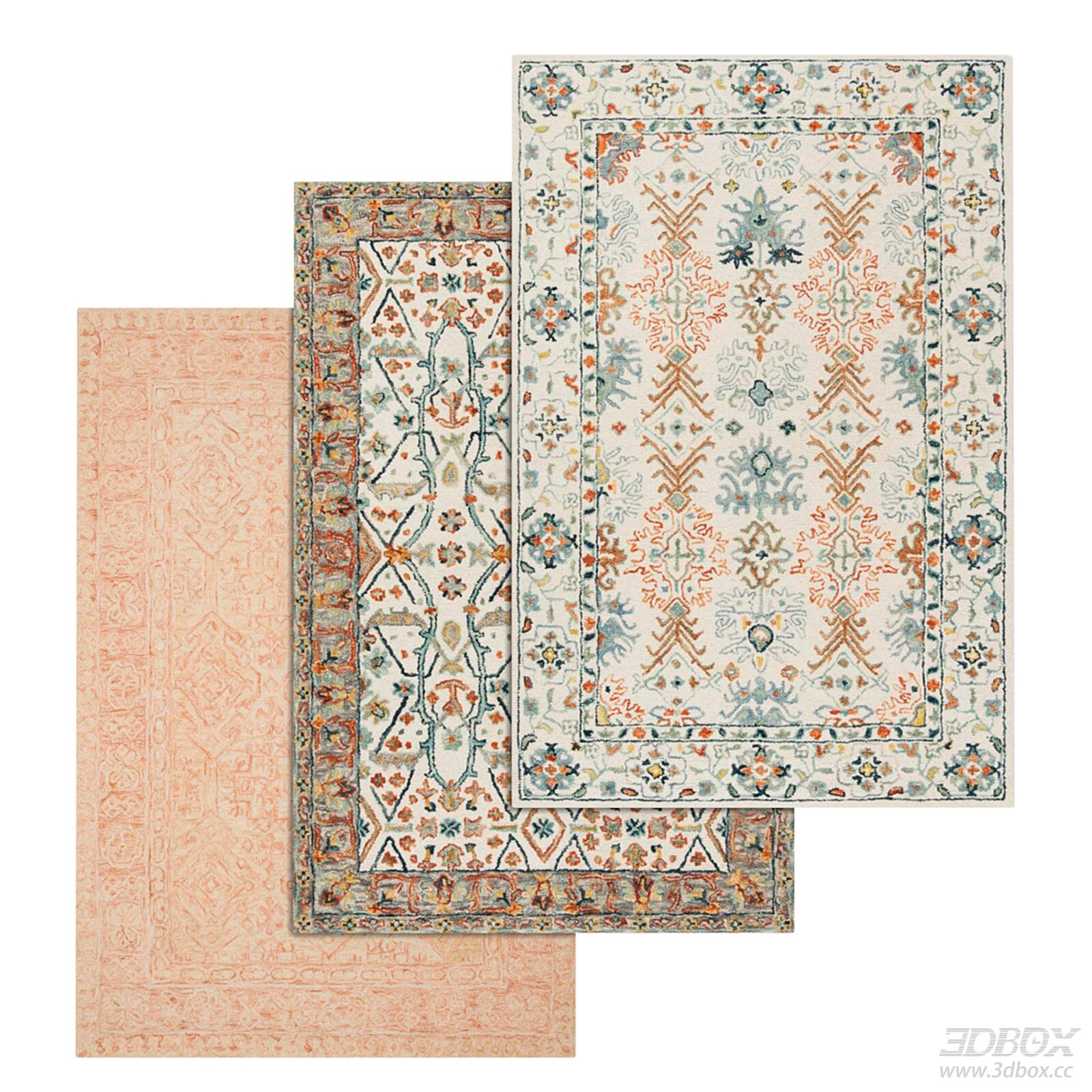 Vintage Bohemian Style Carpet Set